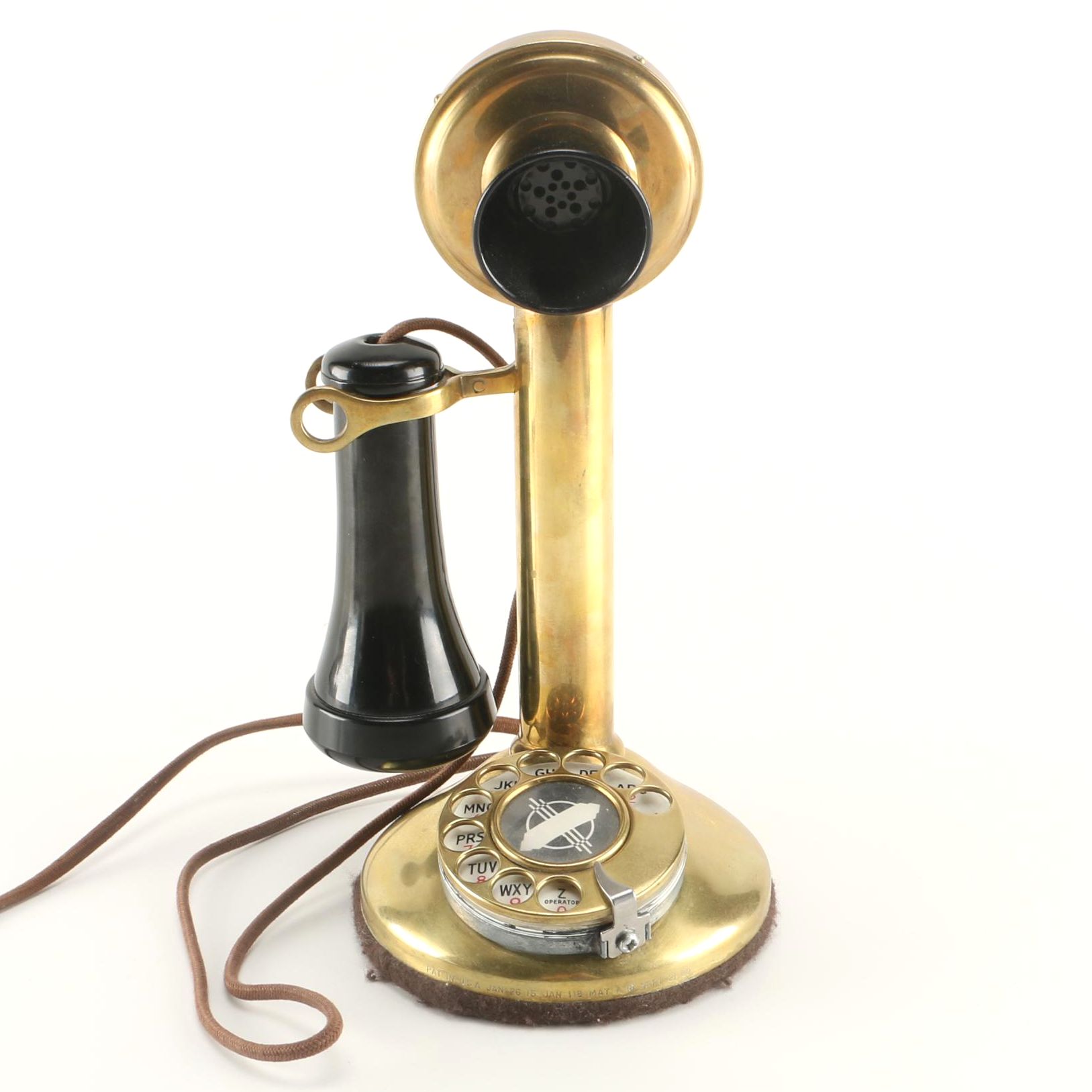Vintage Brass Candlestick Telephone