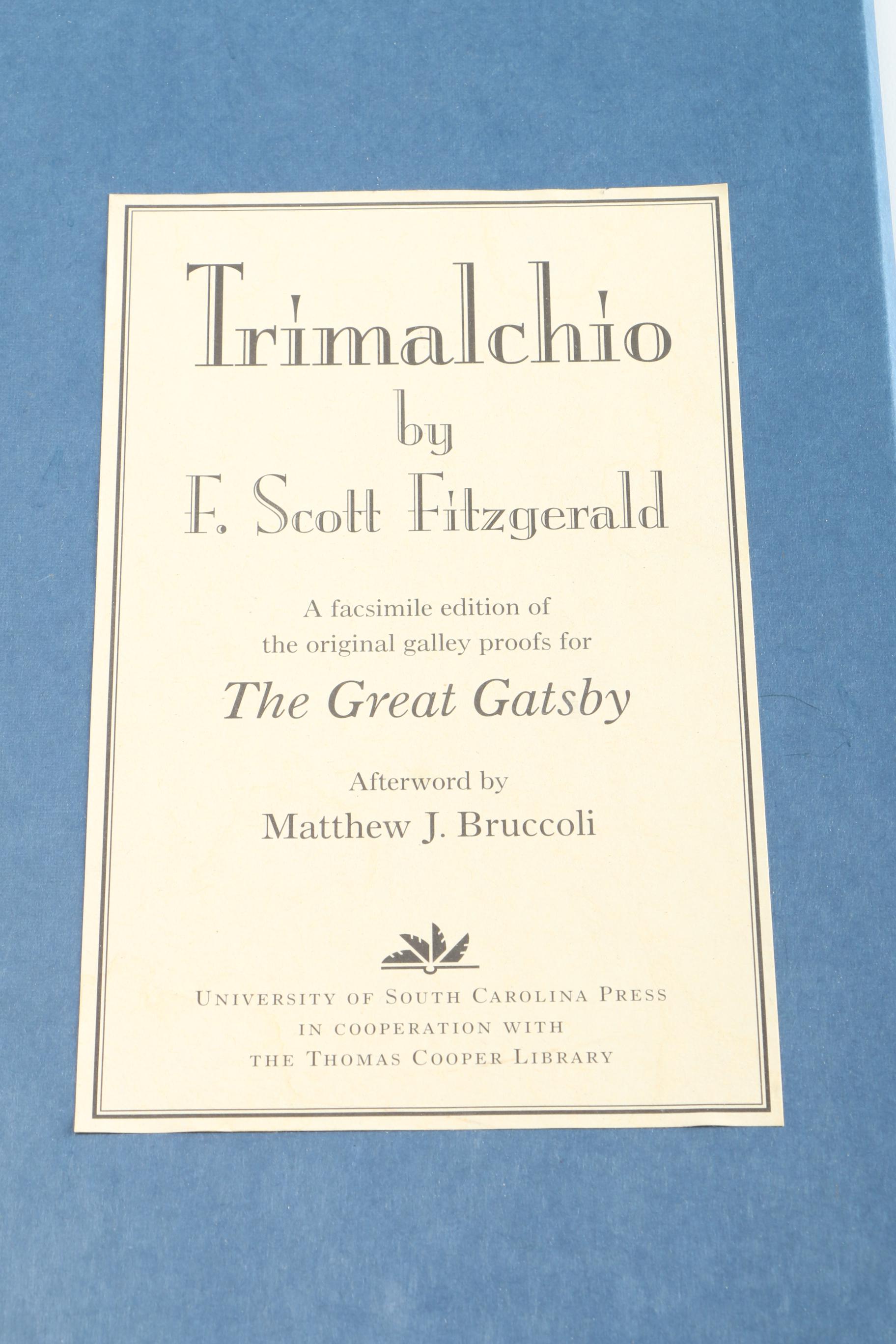 Limited Edition "Trimalchio" Facsimile Gallery Proofs of the Rough Draft of "The Great Gatsby"