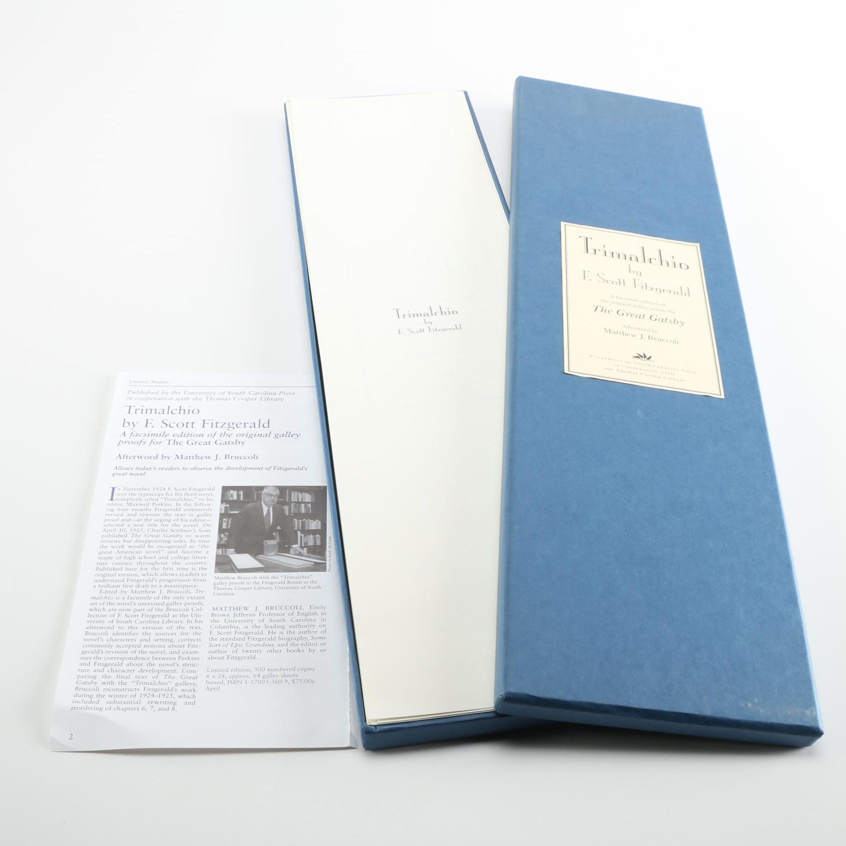 Limited Edition "Trimalchio" Facsimile Gallery Proofs of the Rough Draft of "The Great Gatsby"