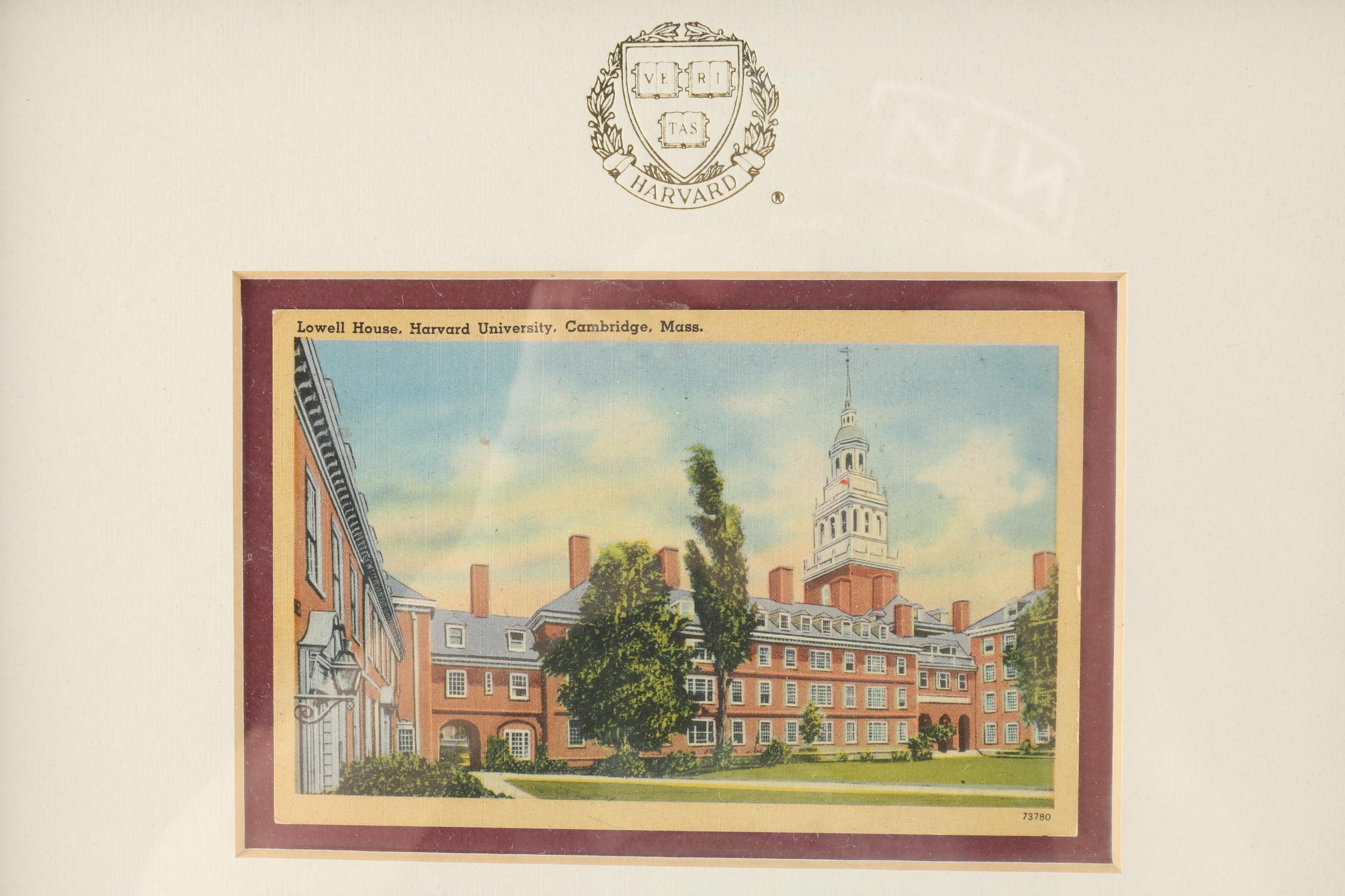 Framed Harvard University Postcards