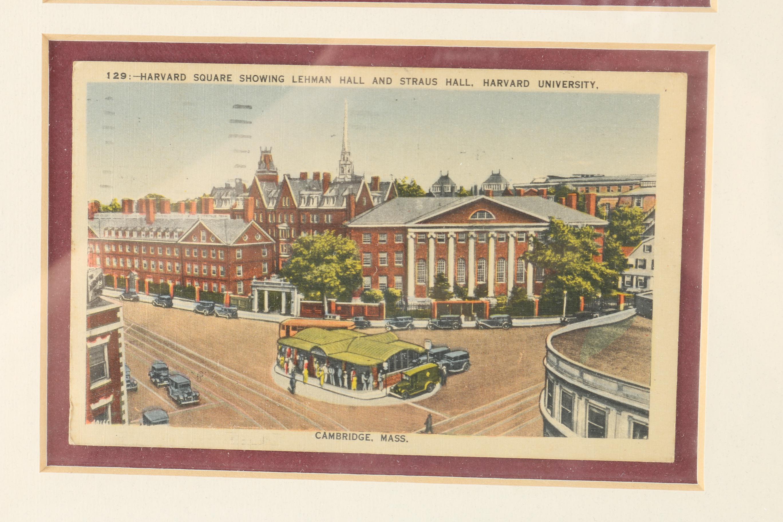 Framed Harvard University Postcards