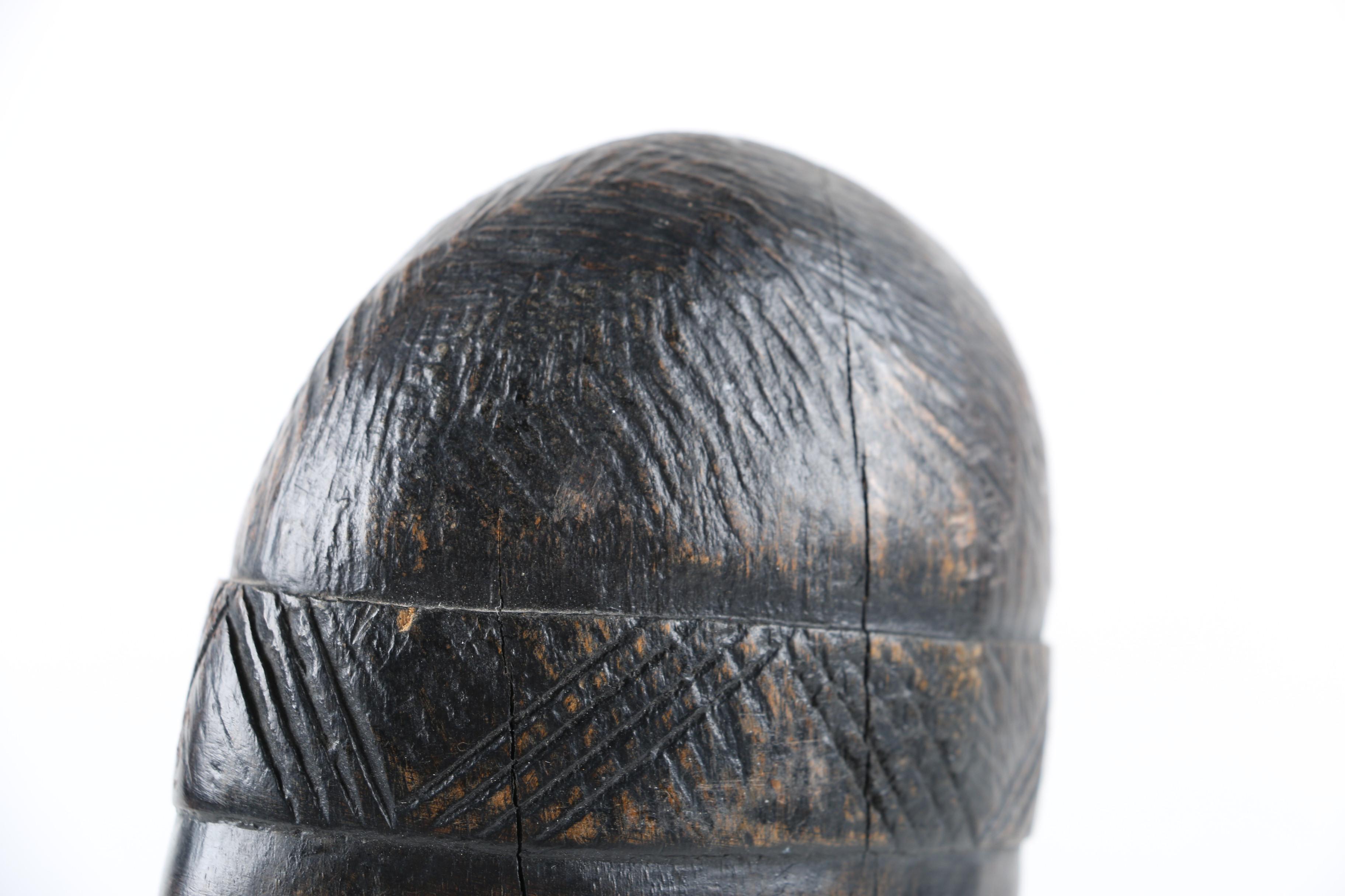 African Carved Head Sculpture