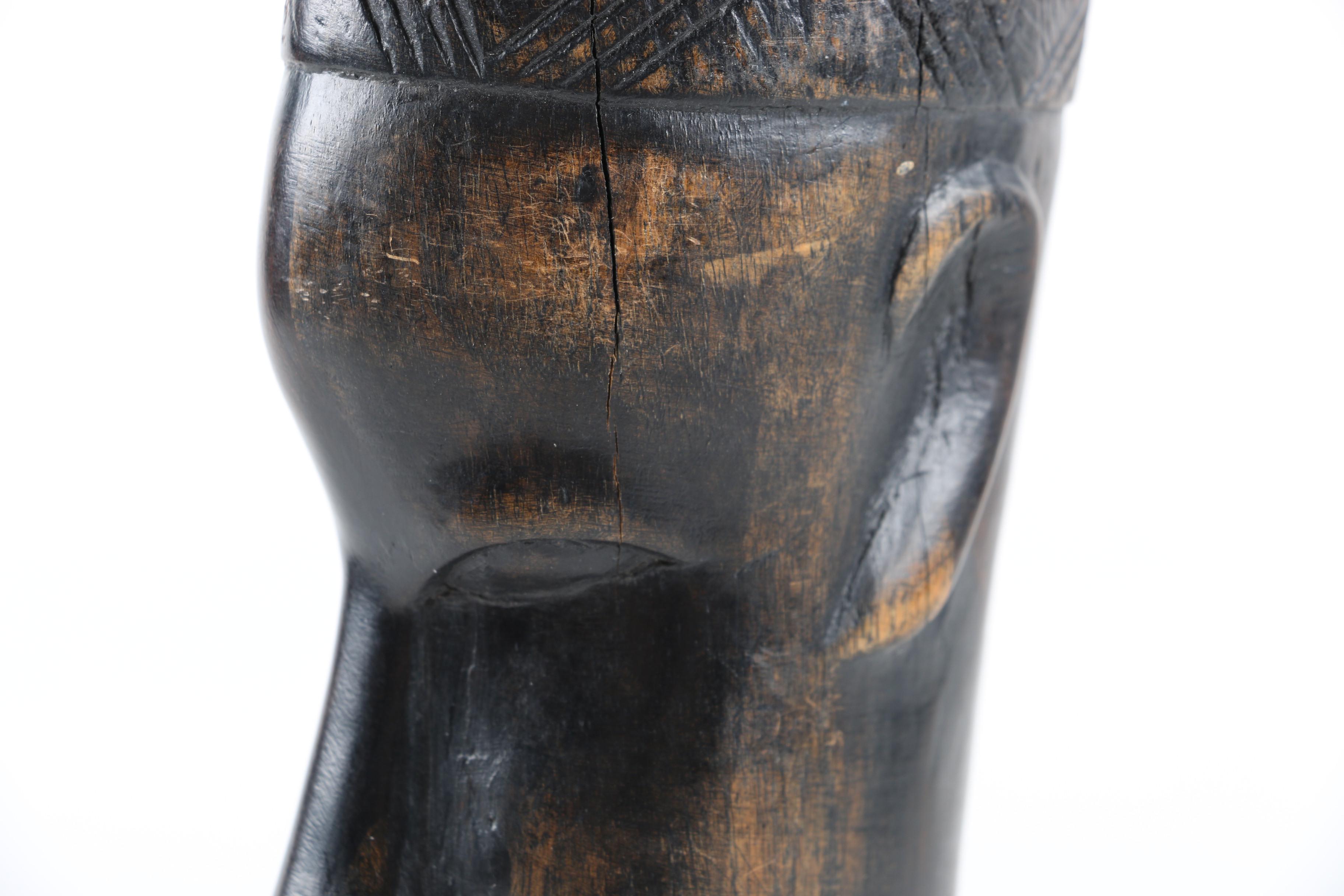 African Carved Head Sculpture