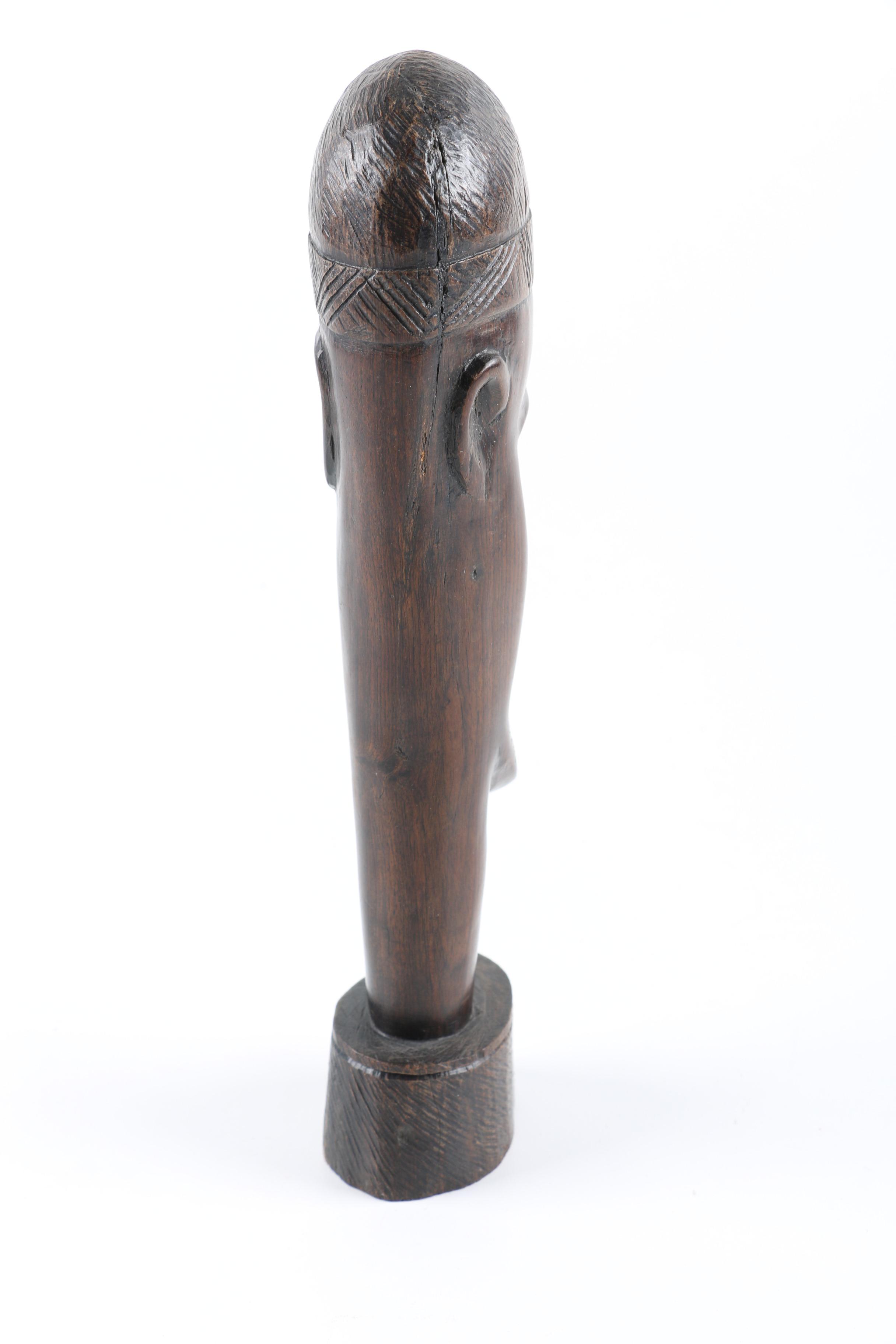 African Carved Head Sculpture