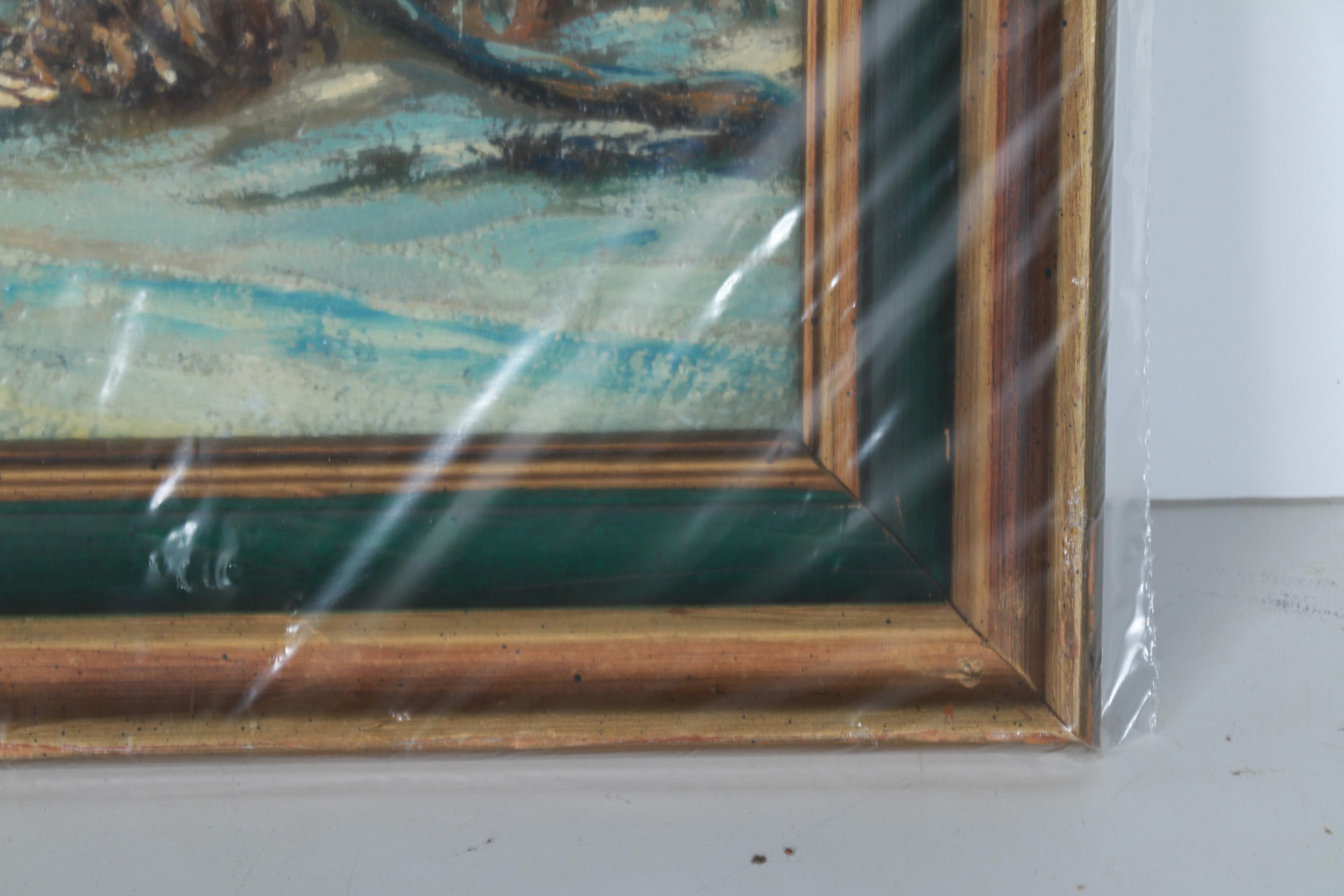 Oil on Canvas Lakeside Landscape by Max Herzog