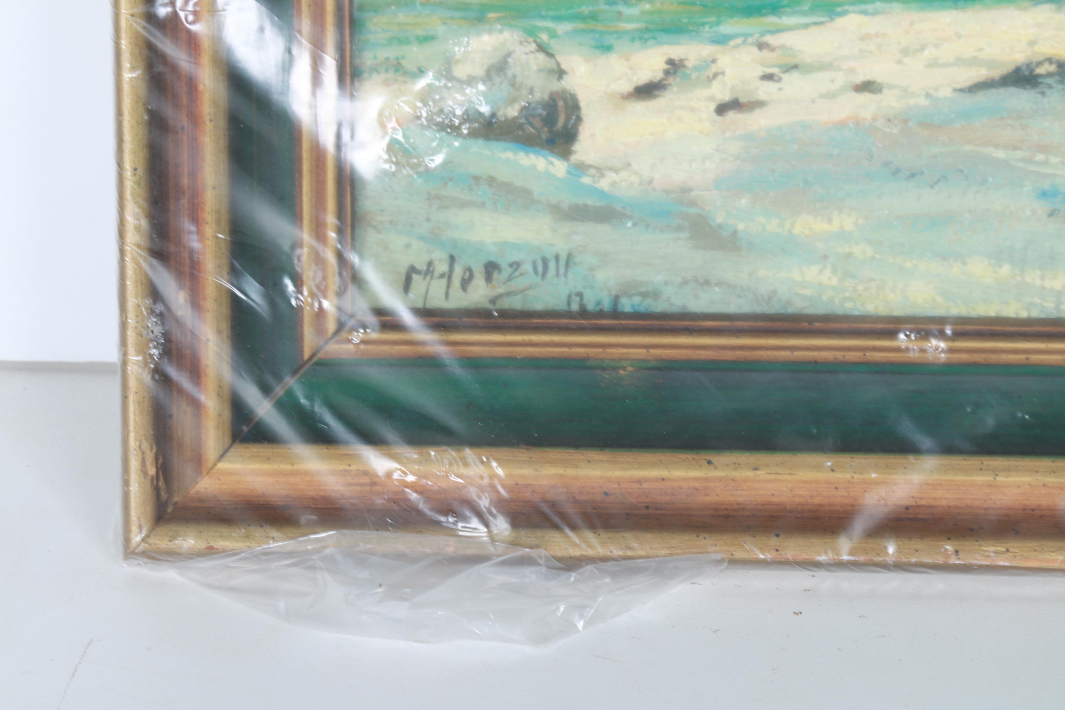 Oil on Canvas Lakeside Landscape by Max Herzog