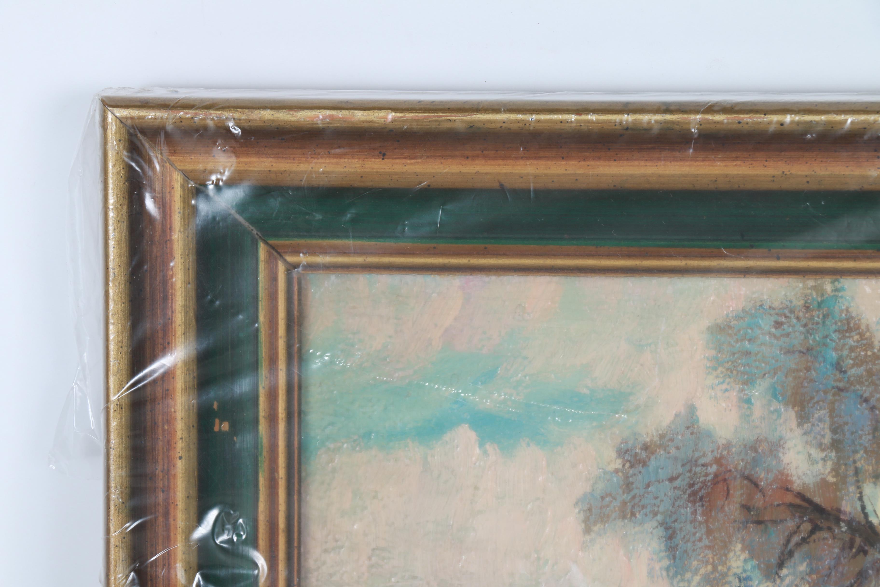 Oil on Canvas Lakeside Landscape by Max Herzog