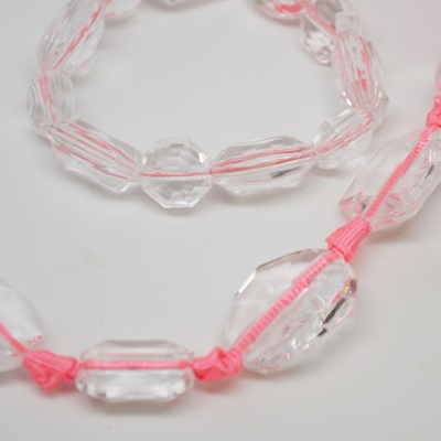 Stella & Dot Clear Bead and Pink Cord Necklace and Bracelet Set and Other