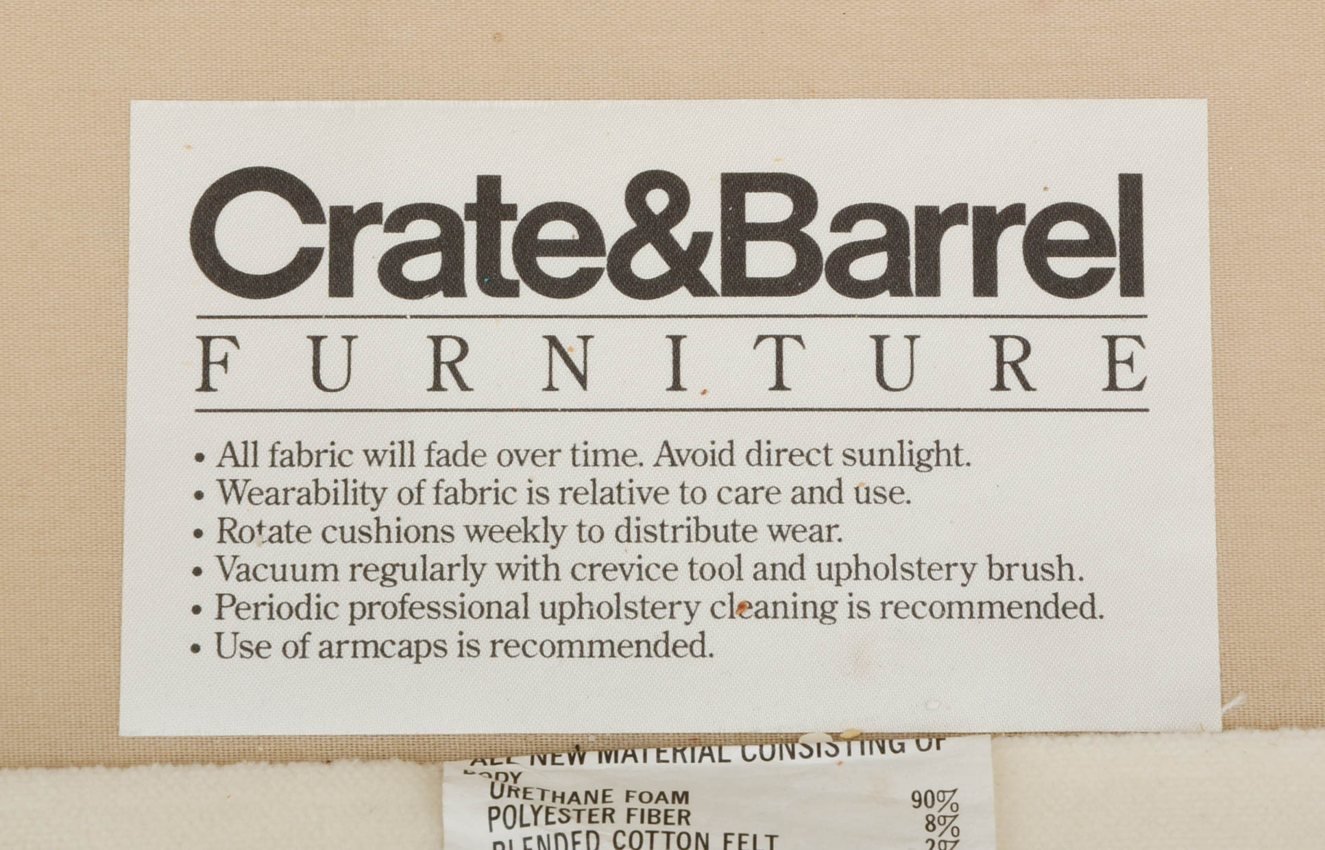 Susan's Crate & Barrel Sofa She Had In Her Studio Dressing Rooms