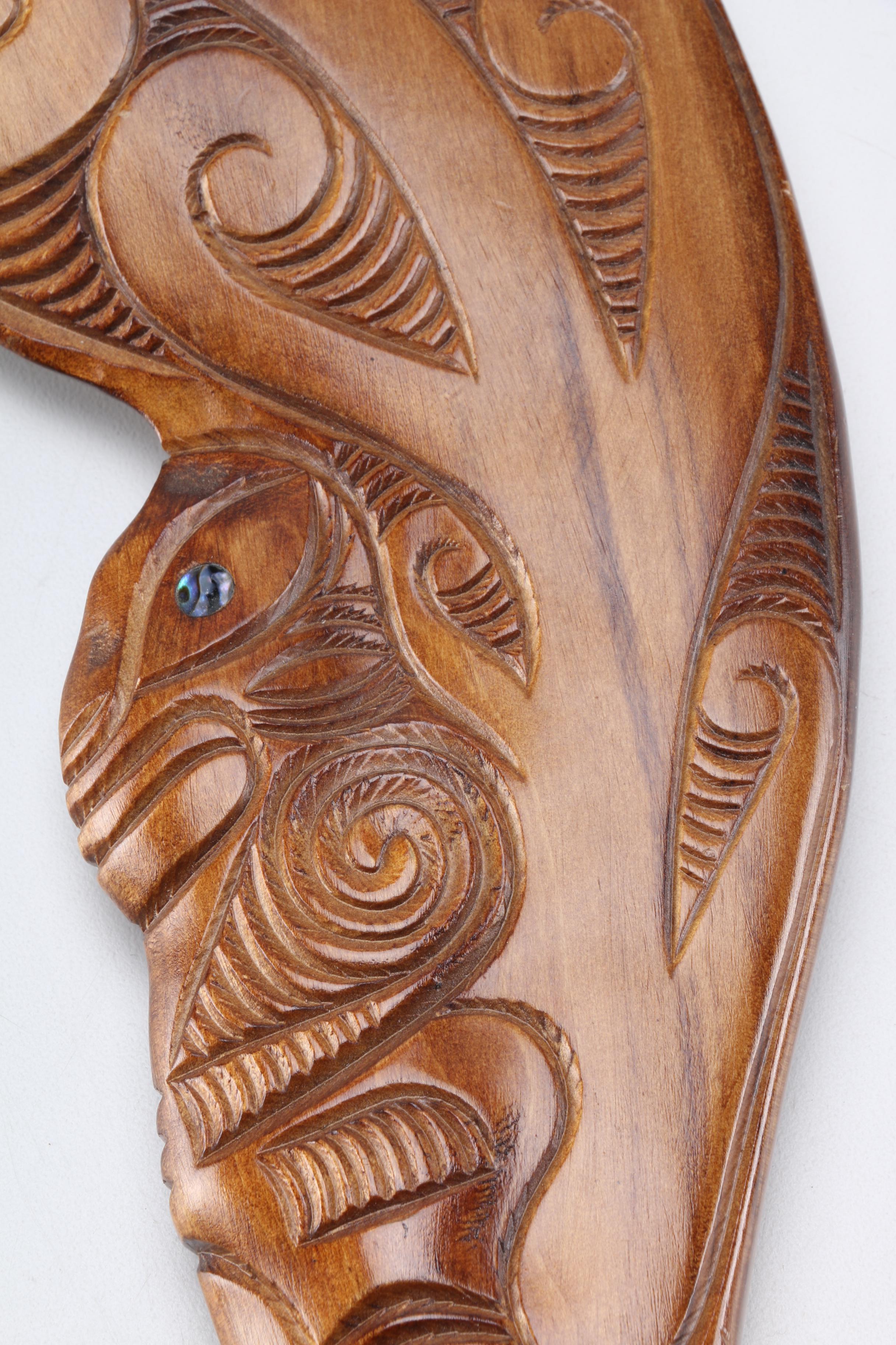 Carved Wooden Club After a Maori Wahaika