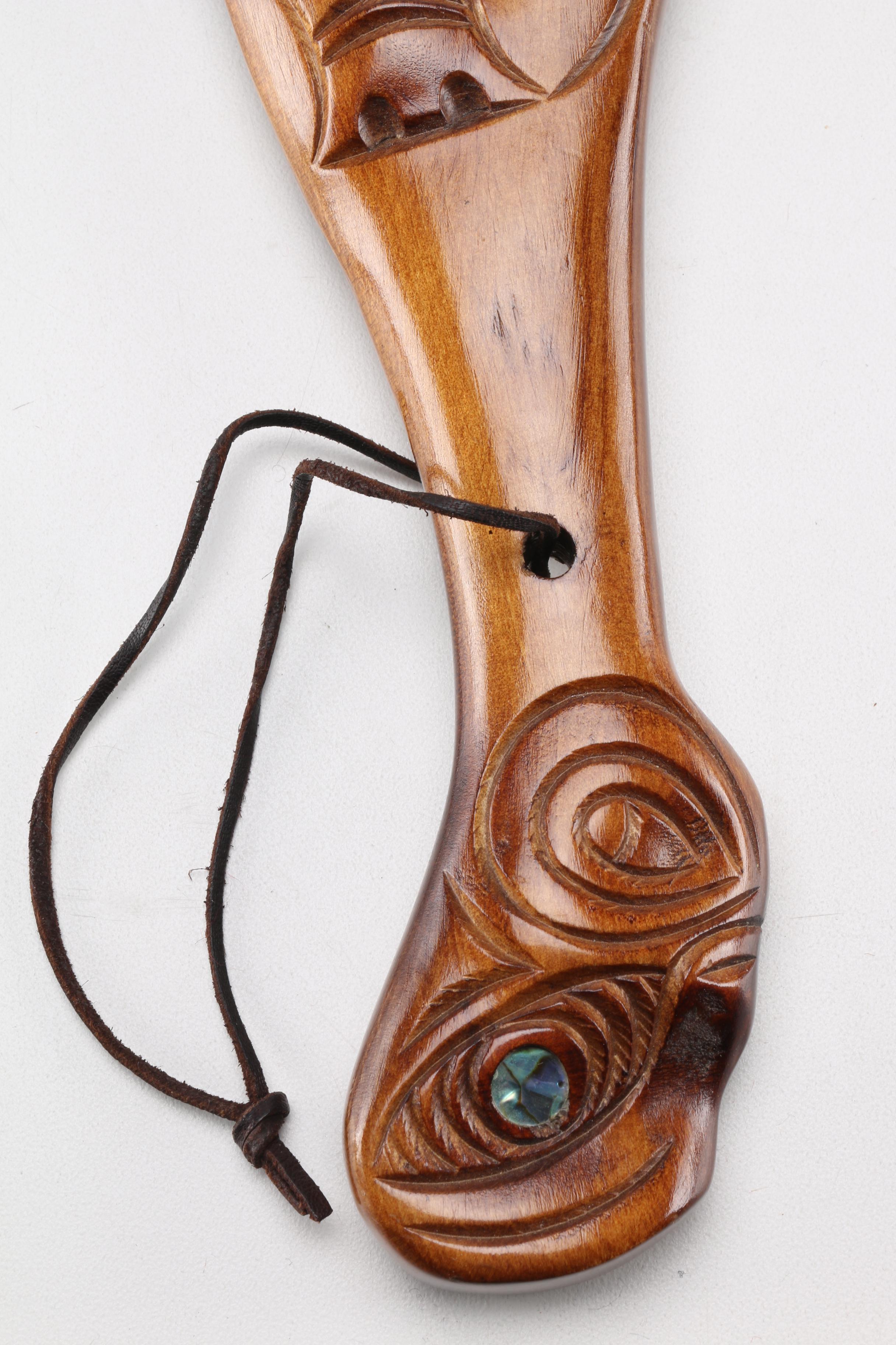 Carved Wooden Club After a Maori Wahaika