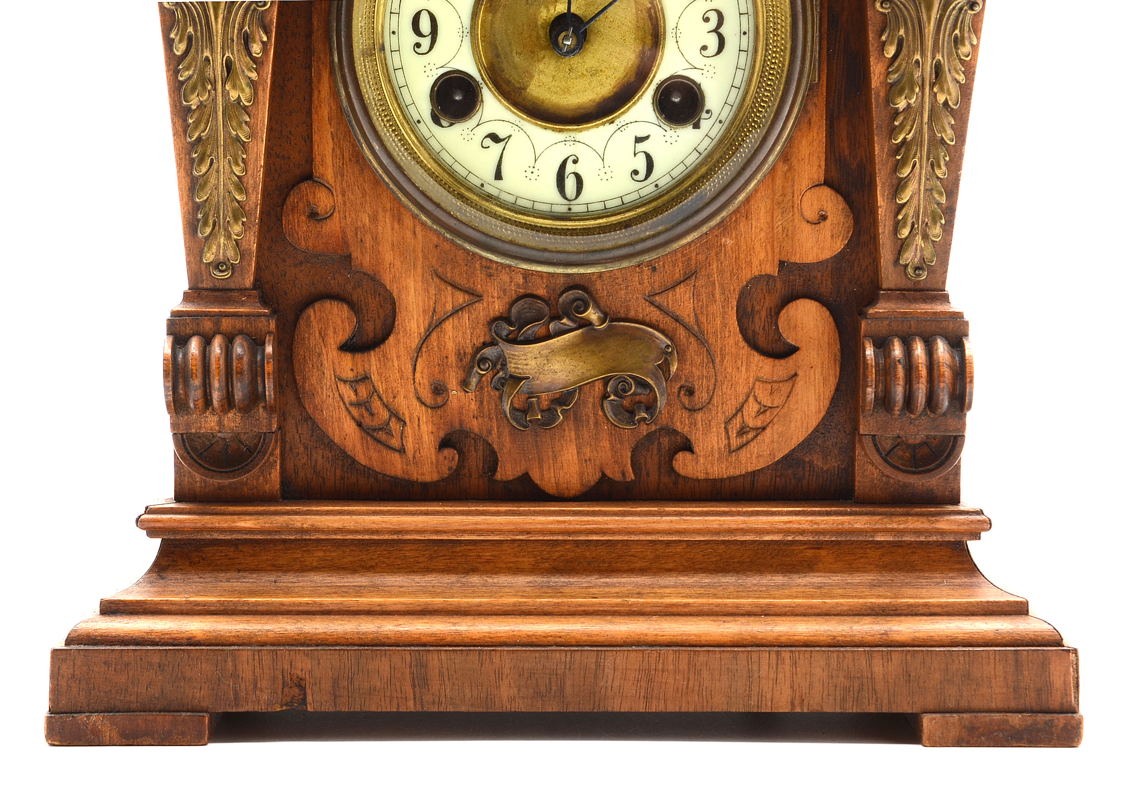 Antique Baduf Walnut Mantel Clock