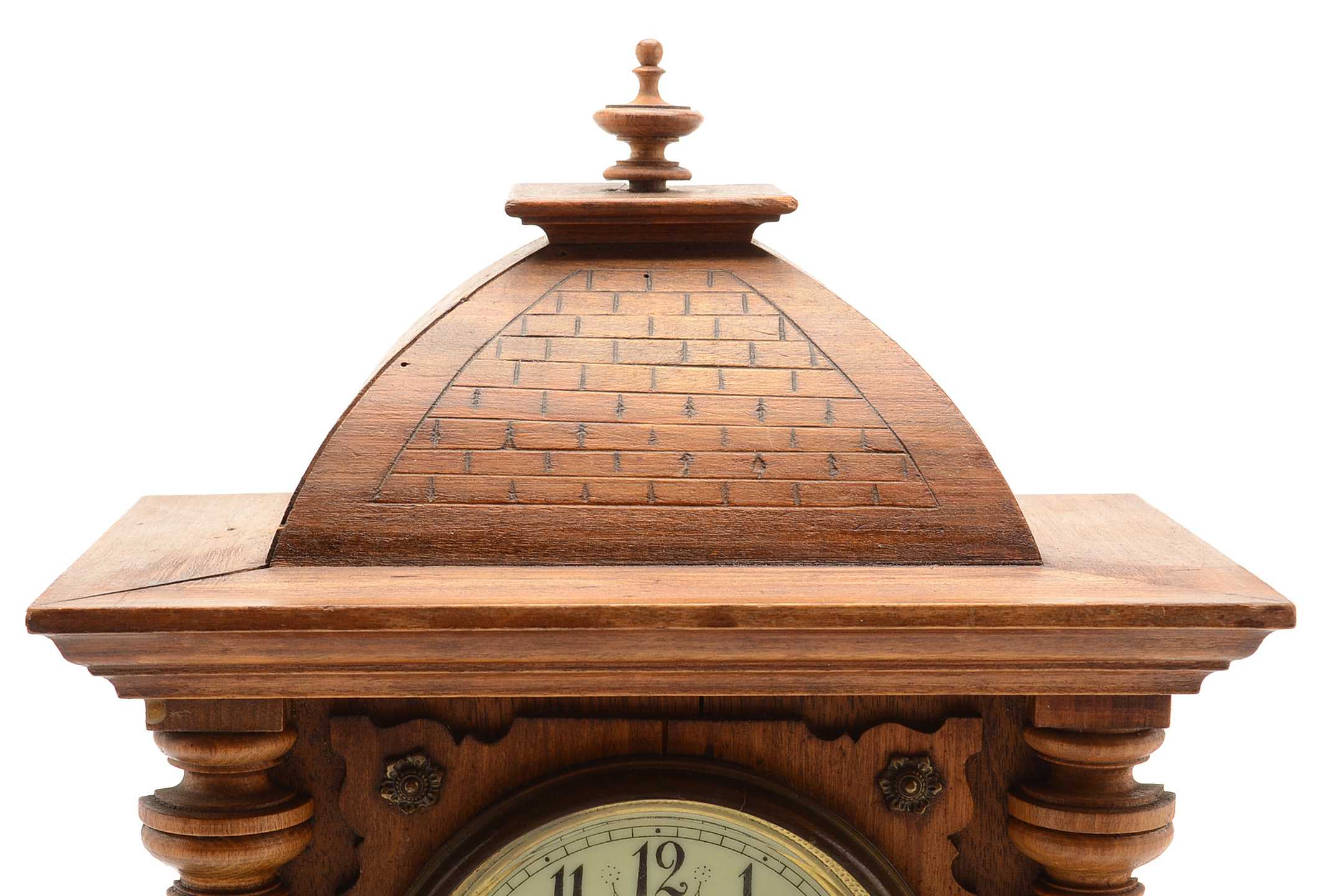 Antique Baduf Walnut Mantel Clock