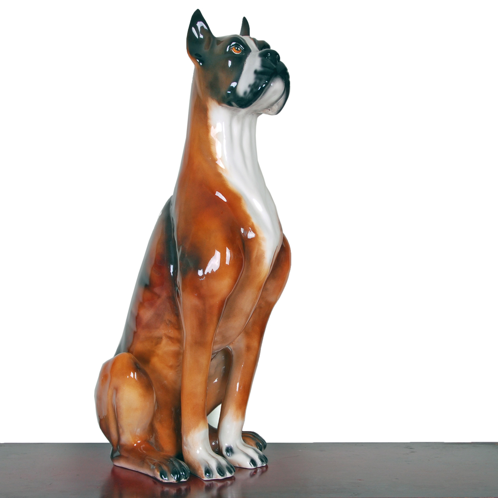 Large Vintage Boxer Dog Figurine