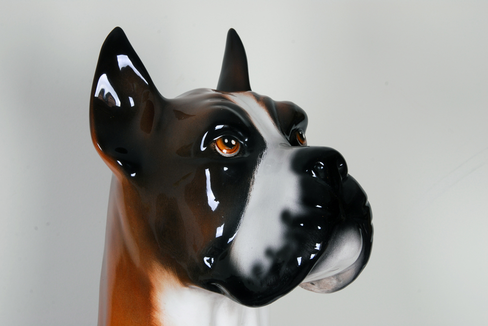 Large Vintage Boxer Dog Figurine