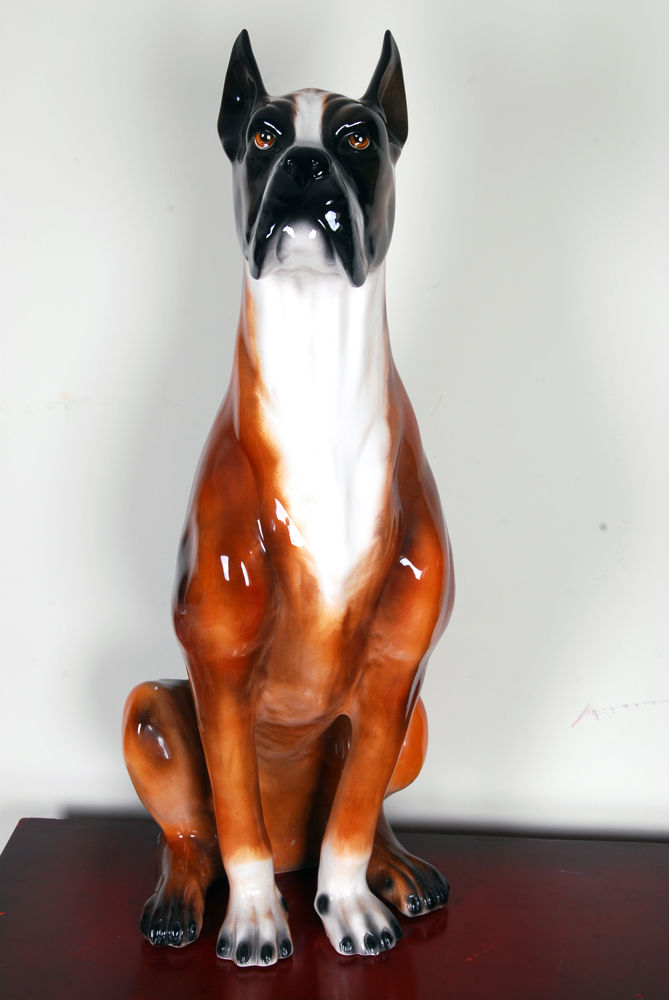 Large Vintage Boxer Dog Figurine