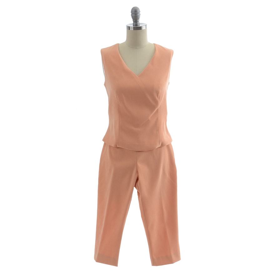 Benelle of New York Sleeveless Top and Cropped Pants in Peach