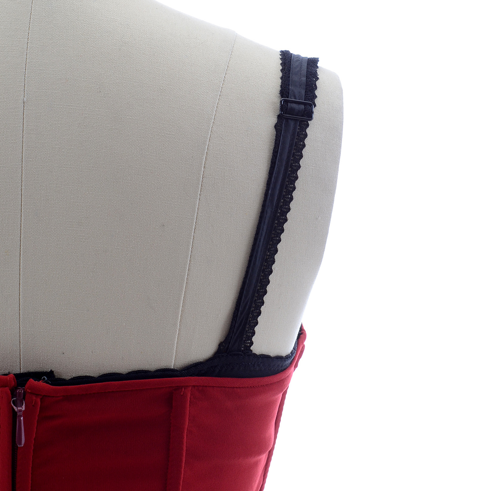 Dolce & Gabbana Crimson Red and Black Lace Bustier Top