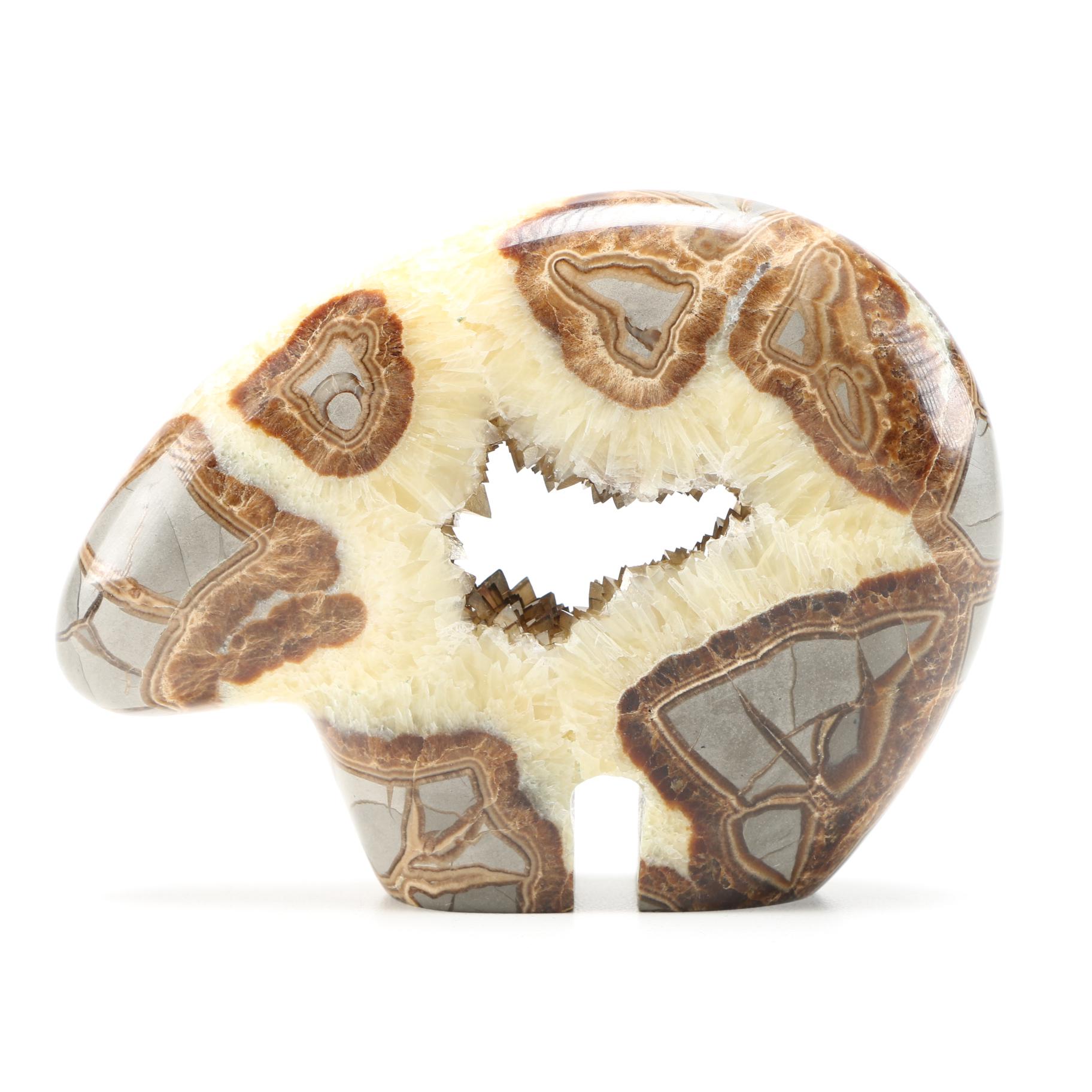 Carved Septarian Geode