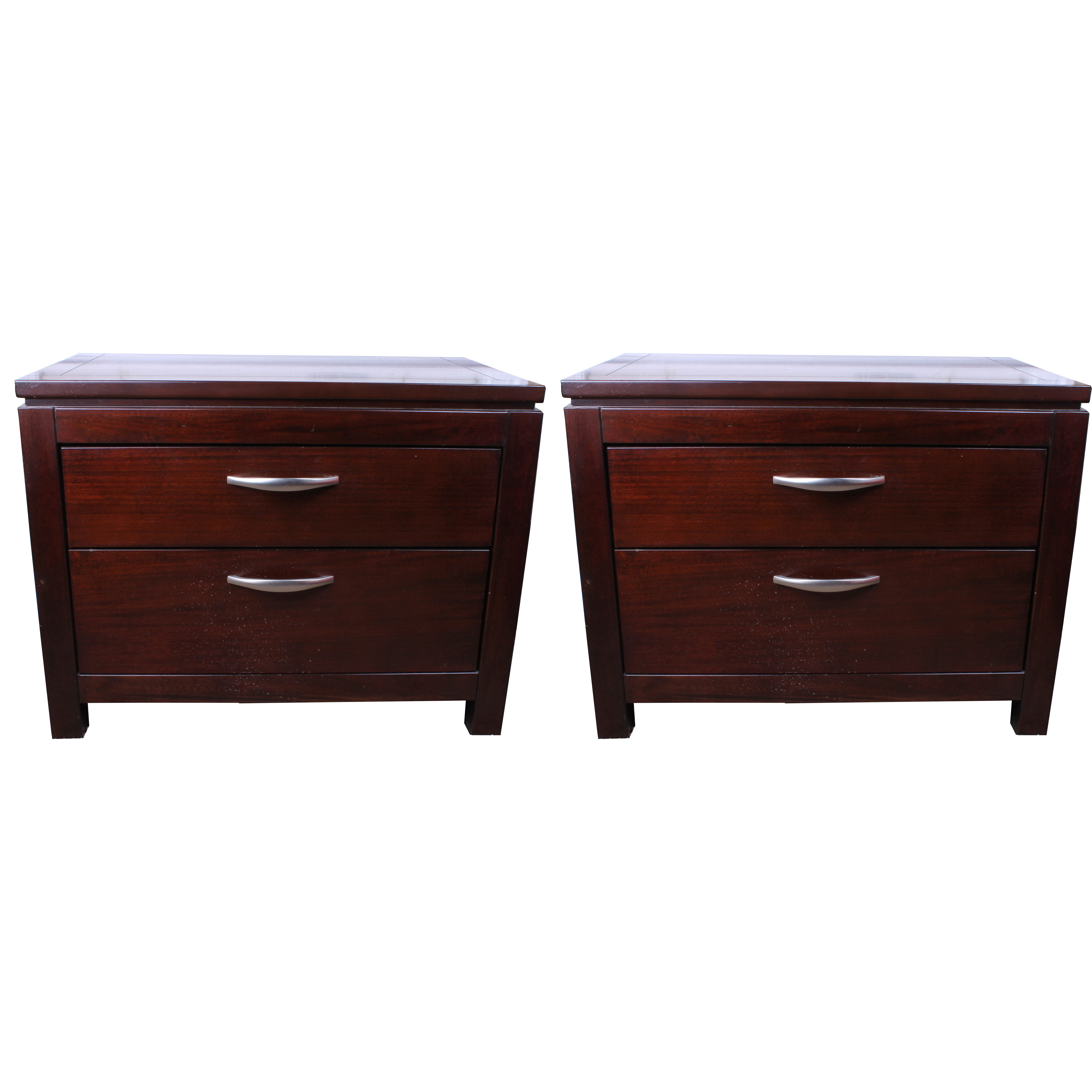 Pair Contemporary Nightstands by B.K. Home Furniture