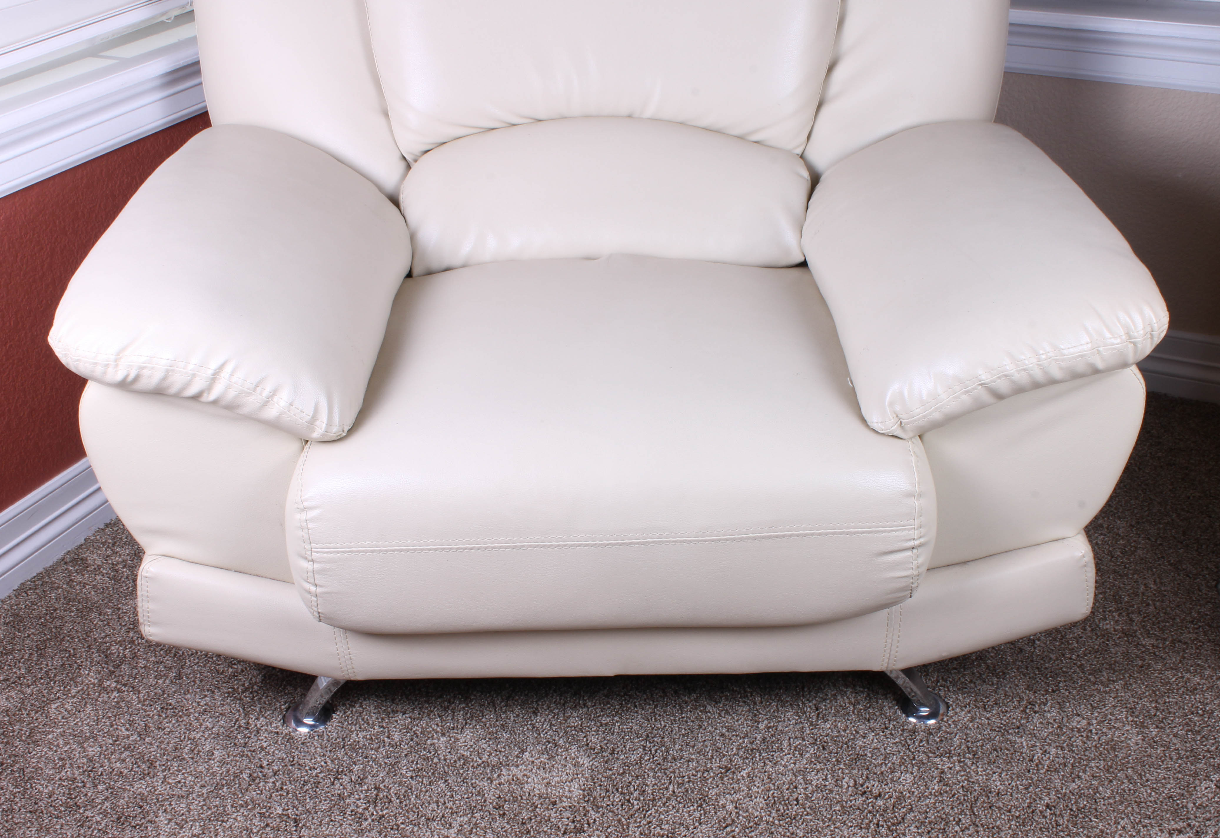 Contemporary Faux Leather Armchair