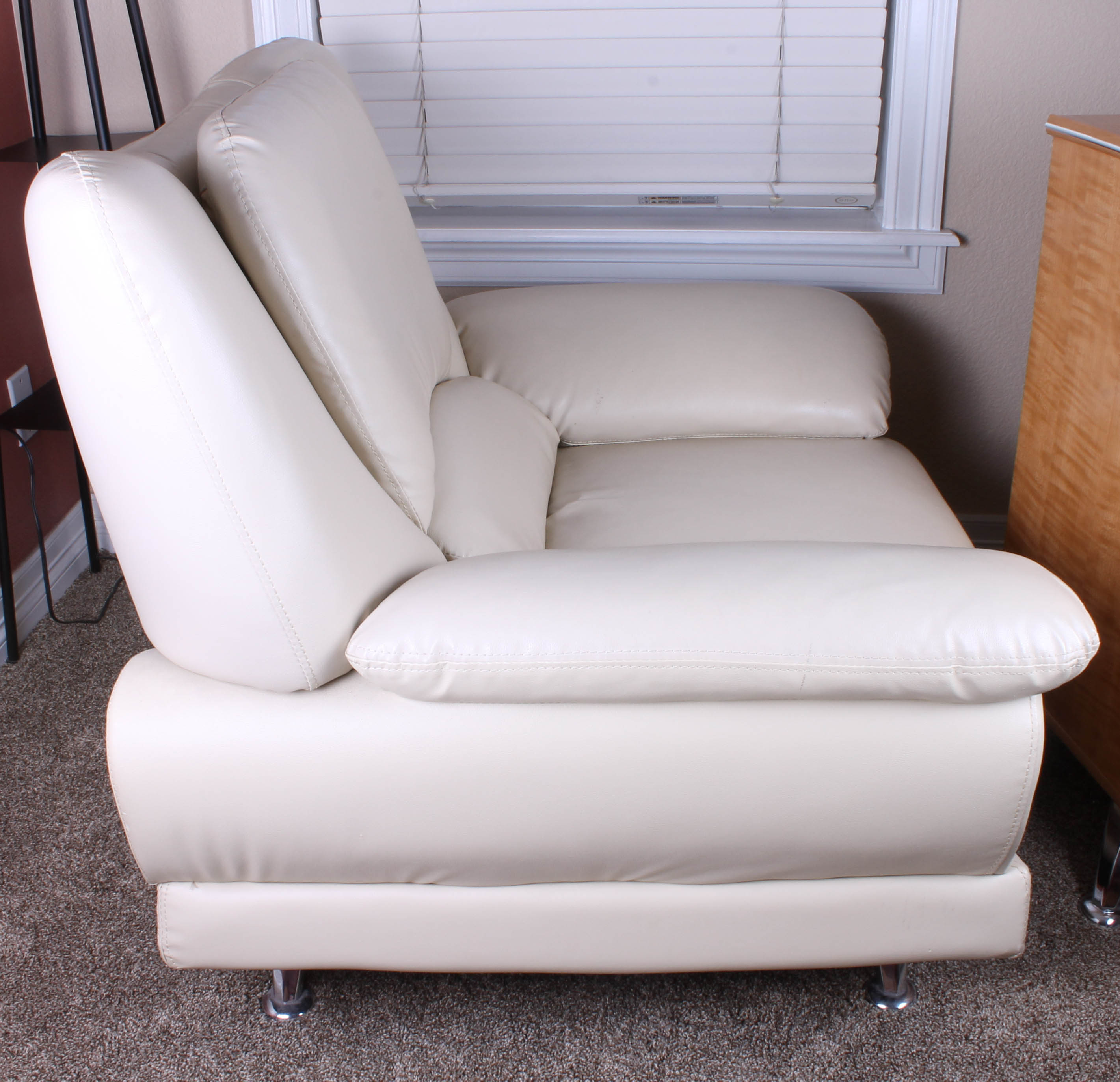 Contemporary Faux Leather Armchair
