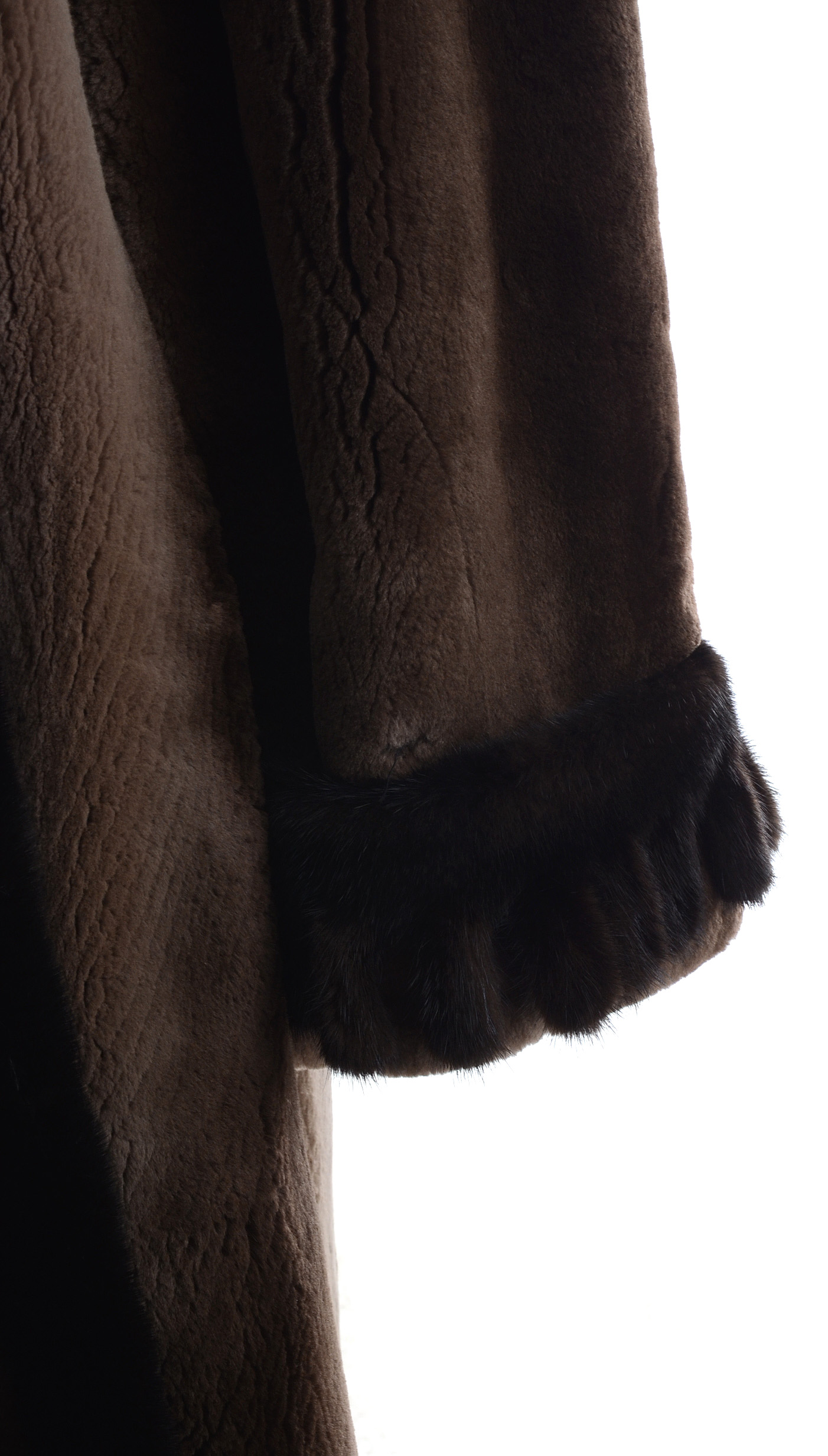 Luxurious Exclusive Vintage Birger Christensen Natural Reserve Fine Sheared Beaver and Ranch Mink Fur Coat Trimmed in Mink Tails