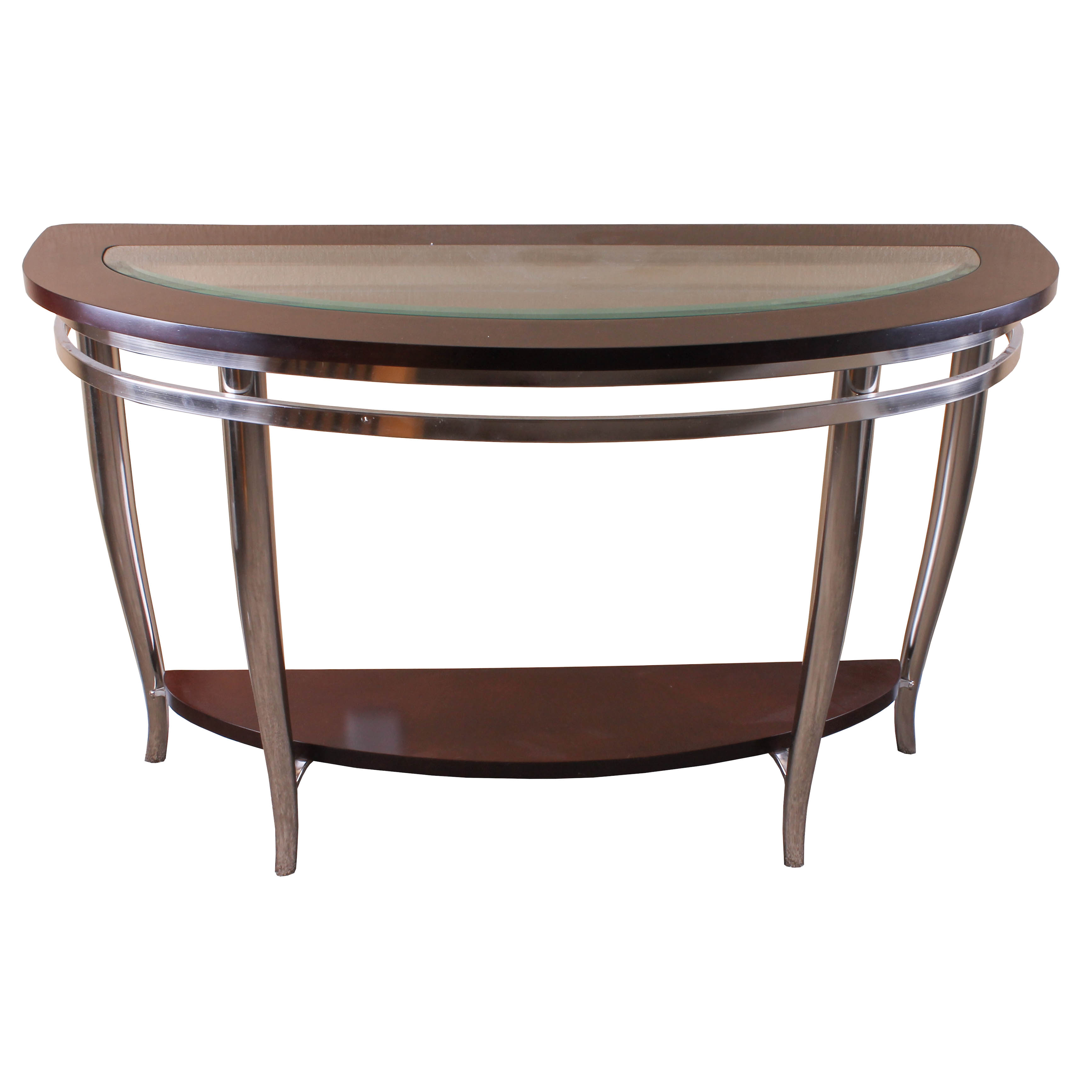 Contemporary Metal and Wood Console Table