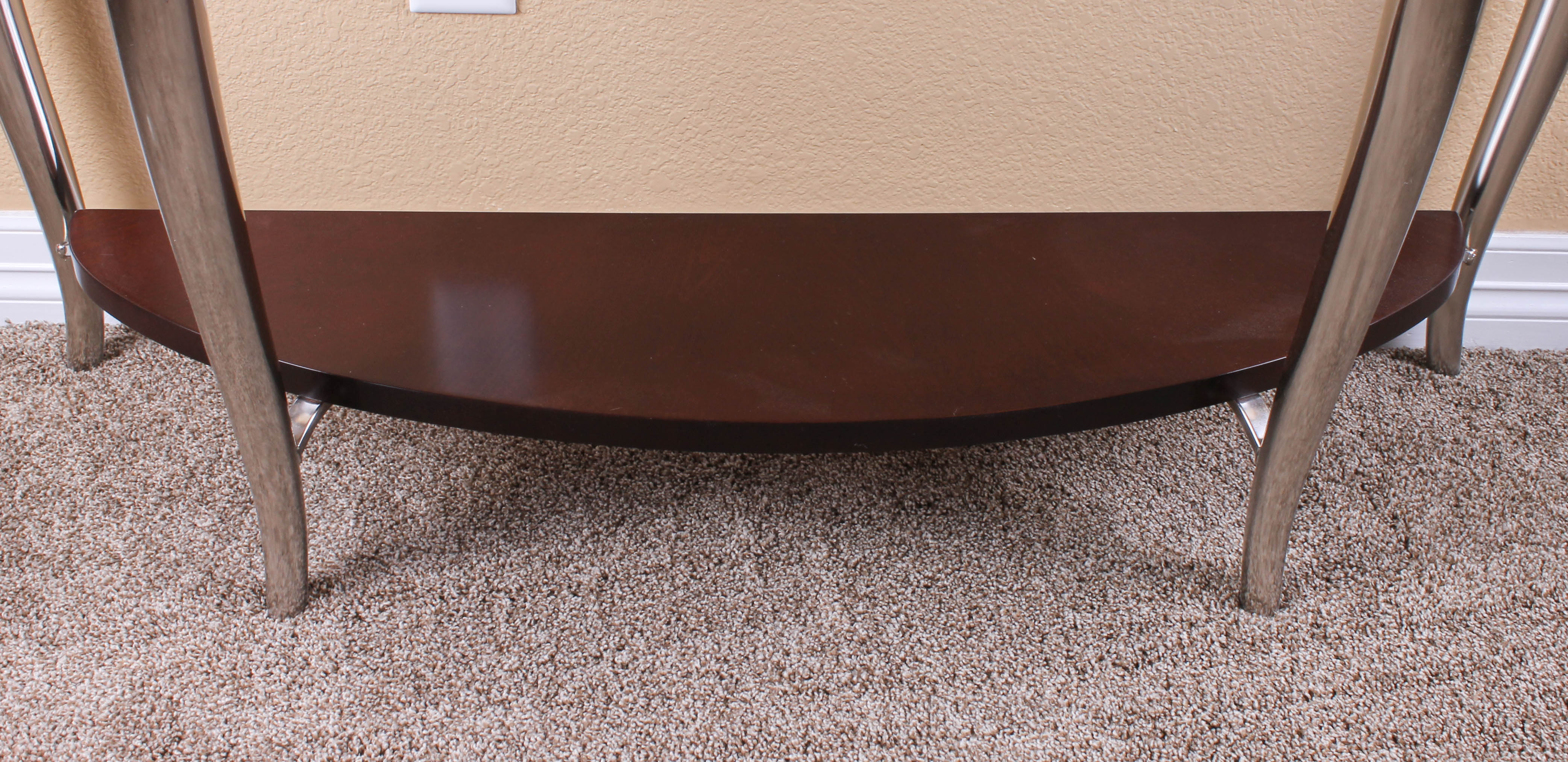 Contemporary Metal and Wood Console Table