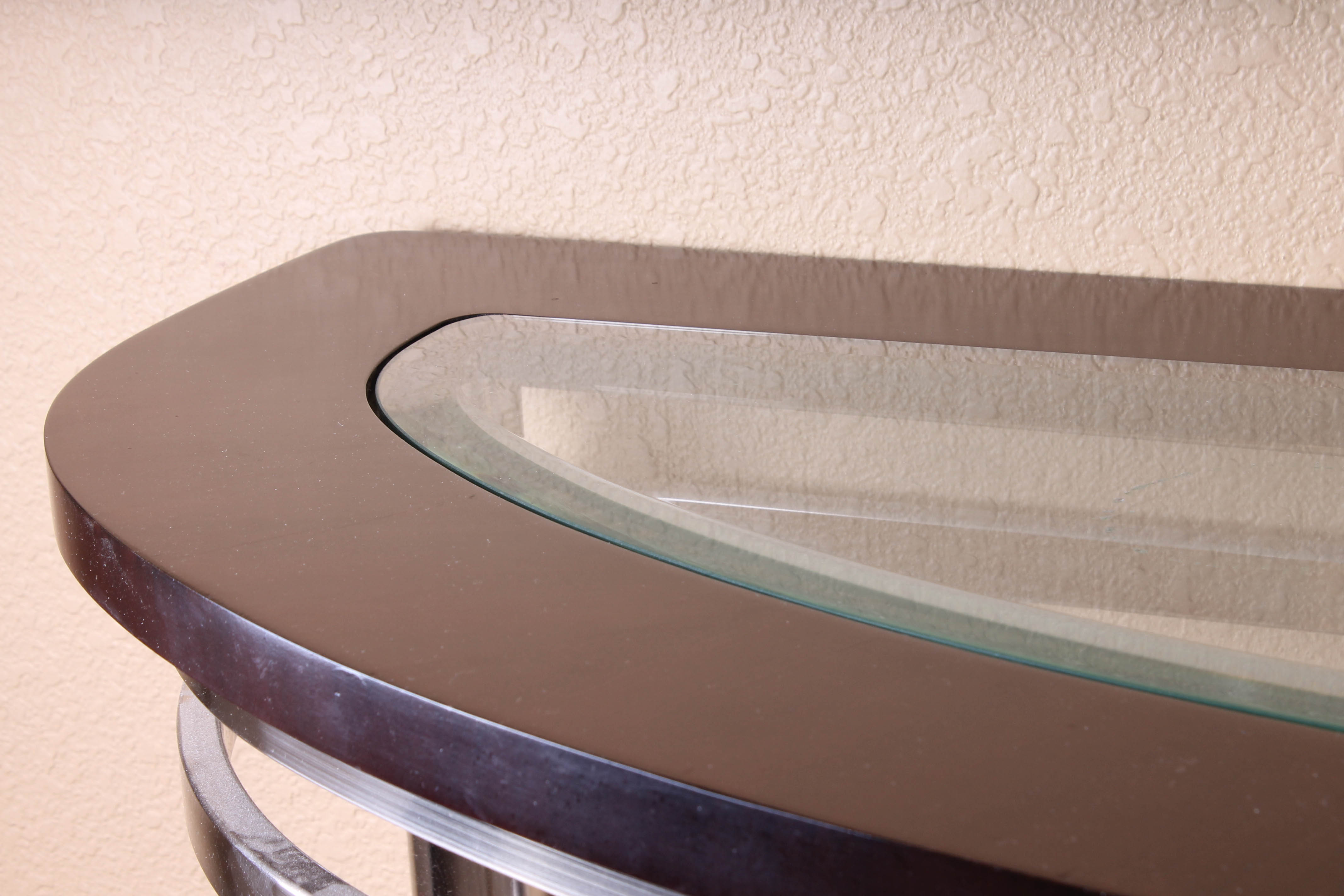 Contemporary Metal and Wood Console Table