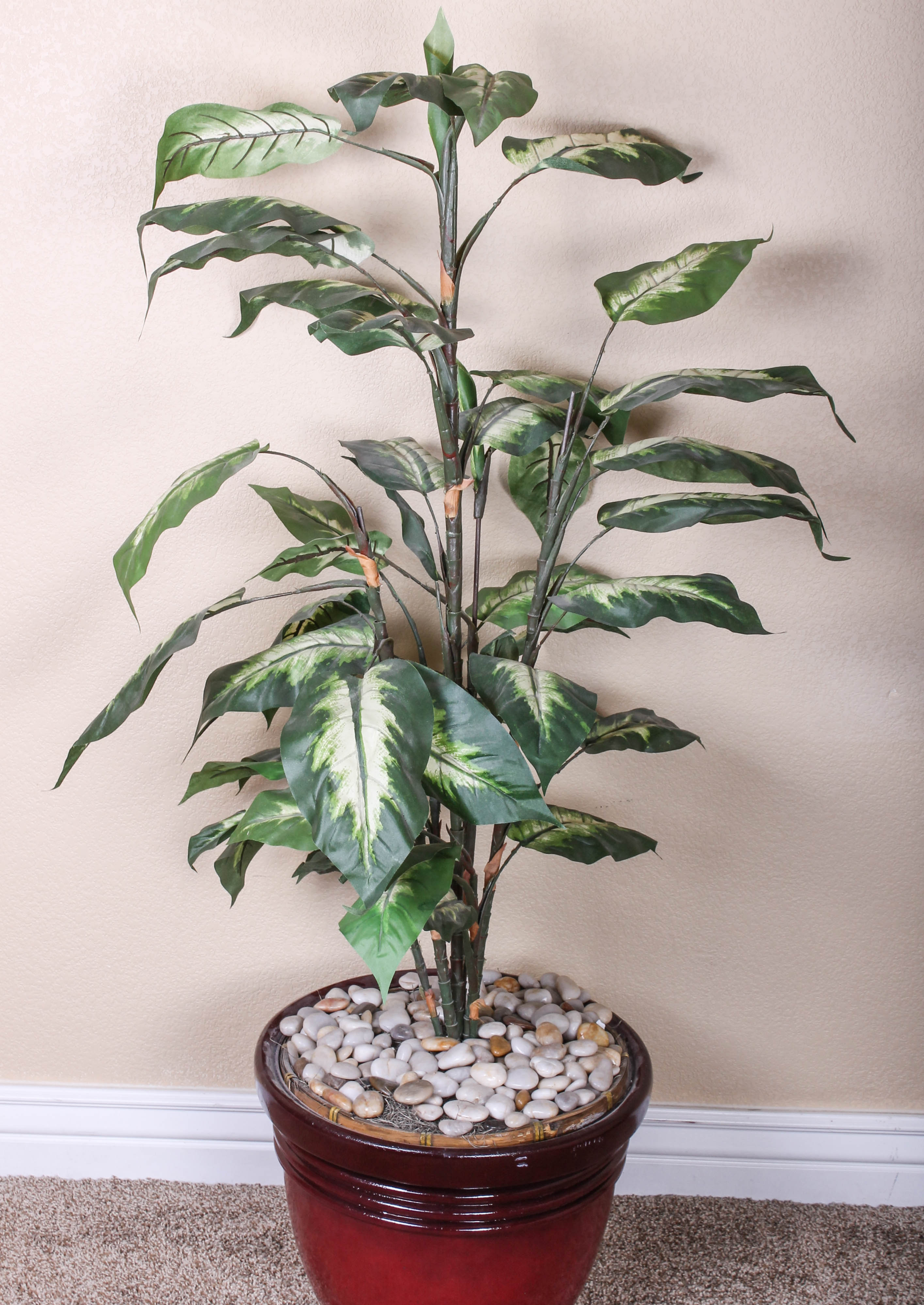 Faux Houseplant Plant in Red Planter