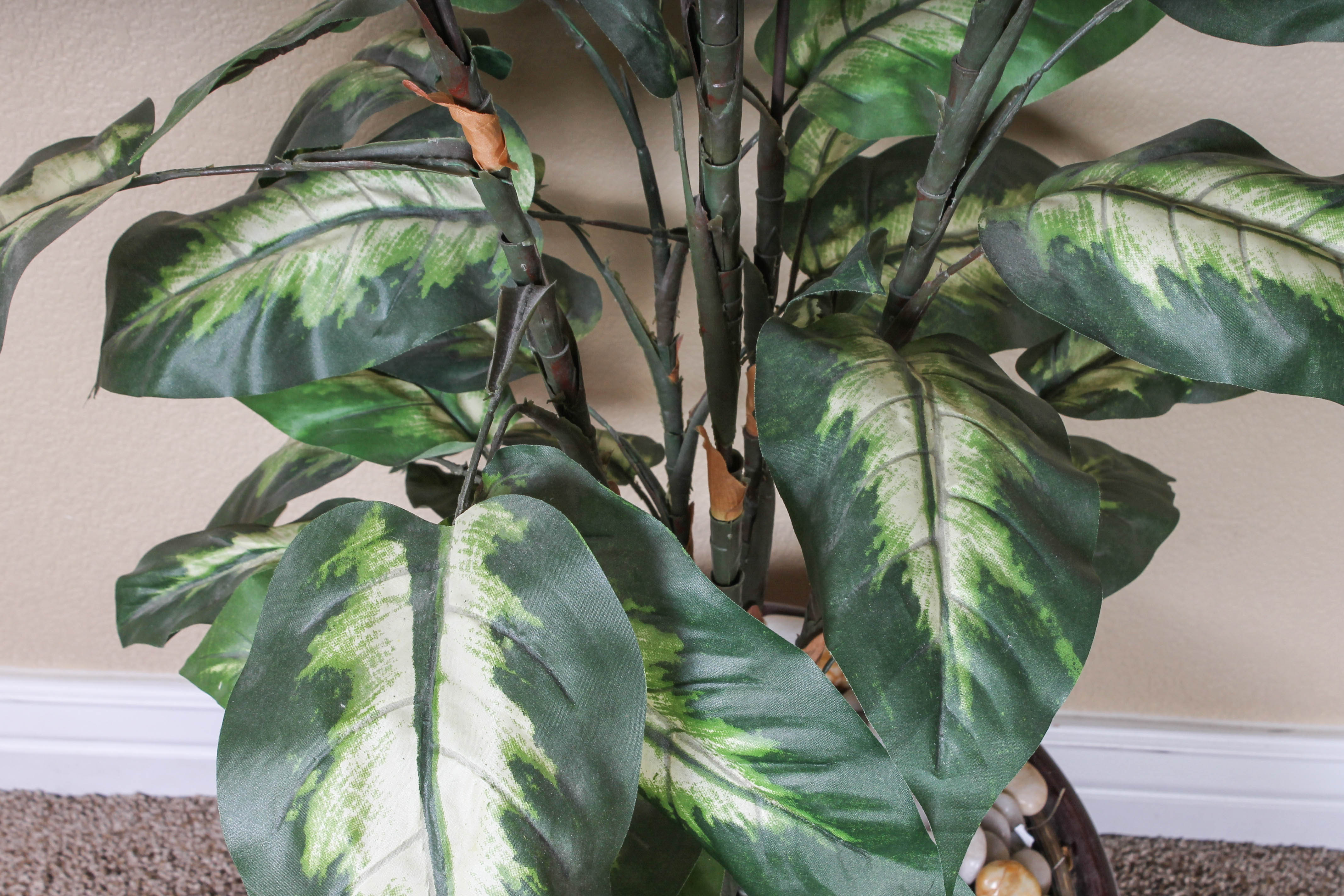 Faux Houseplant Plant in Red Planter