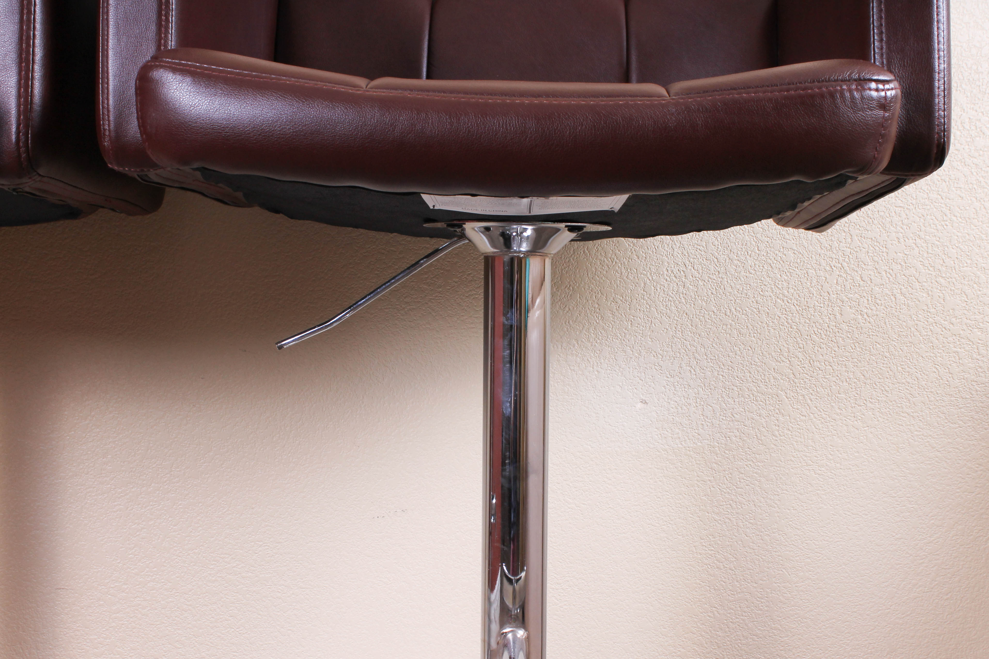 Pair of Chrome and Faux Leather Bar Stools