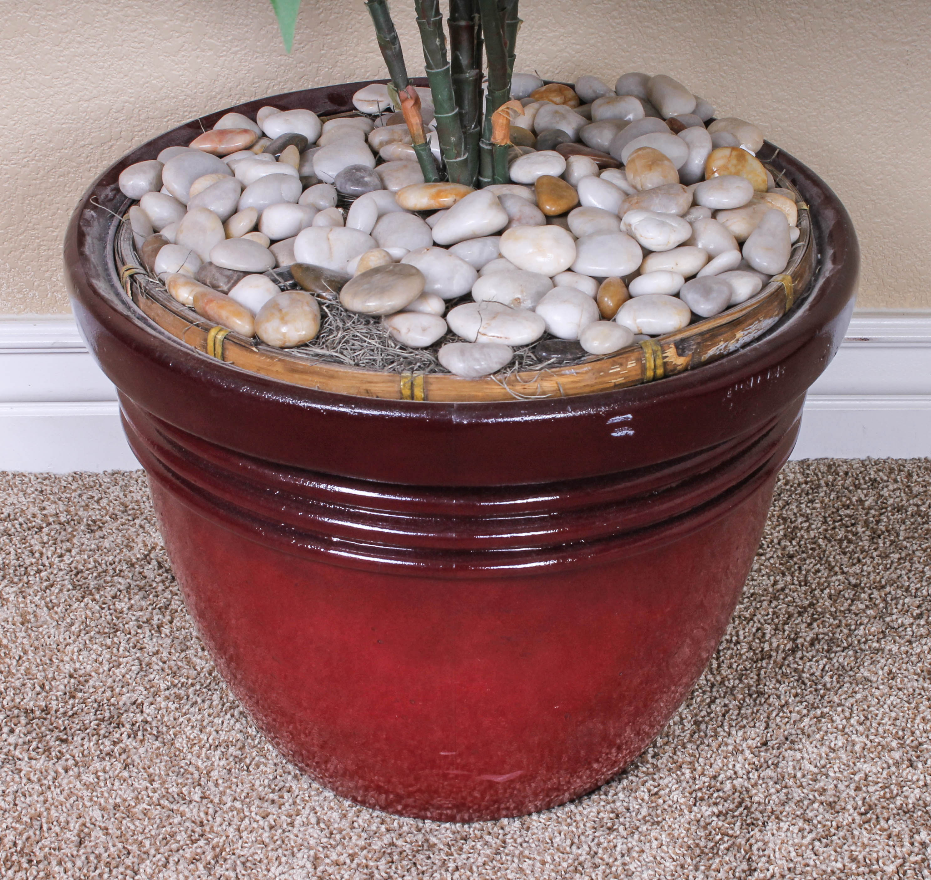 Faux Houseplant Plant in Red Planter