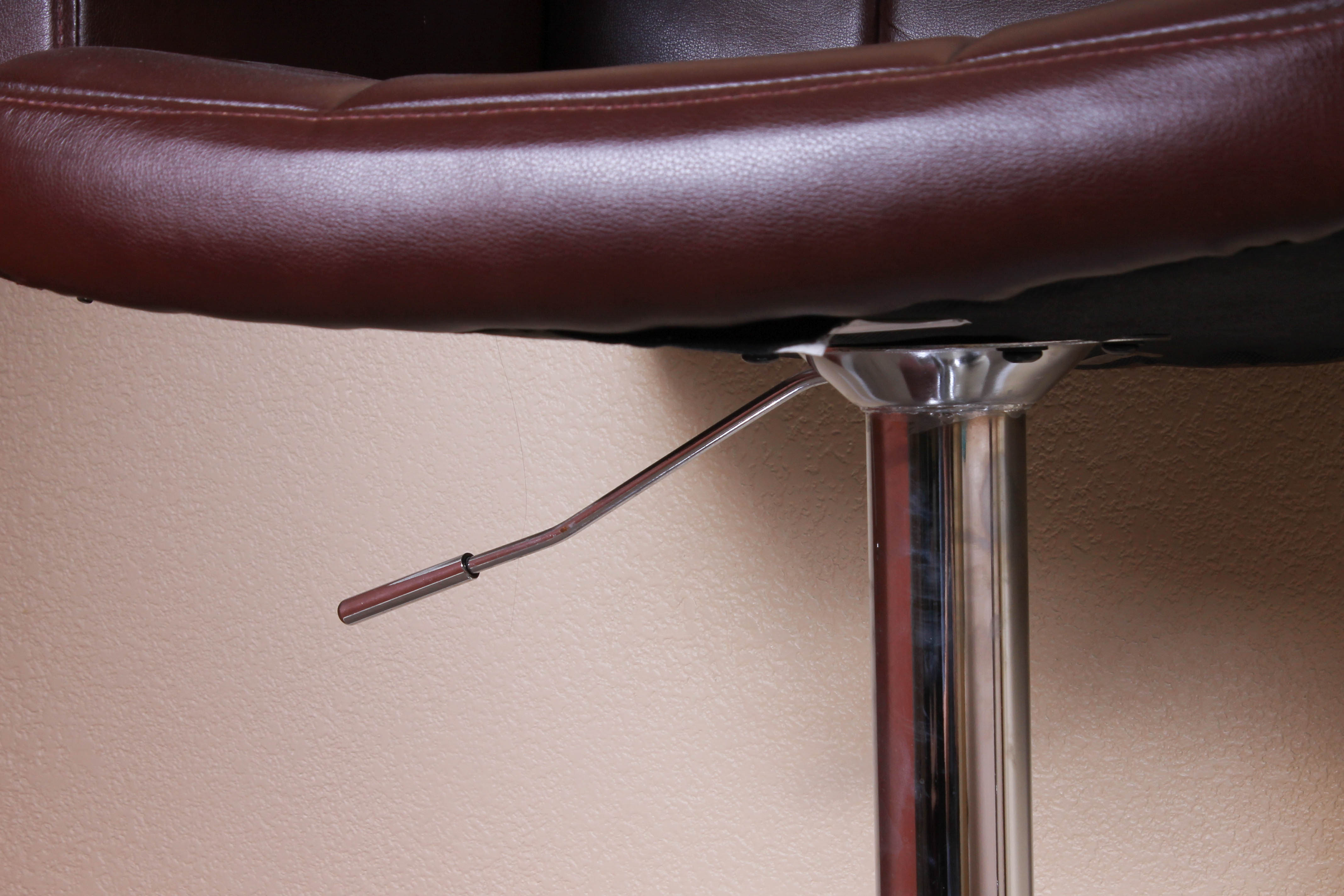 Pair of Chrome and Faux Leather Bar Stools