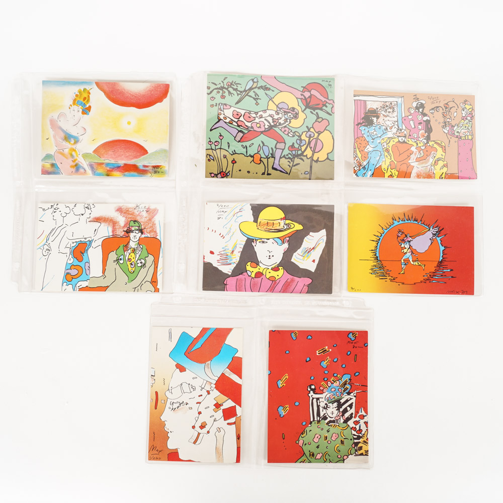 Eight Postcards with Art by Peter Max