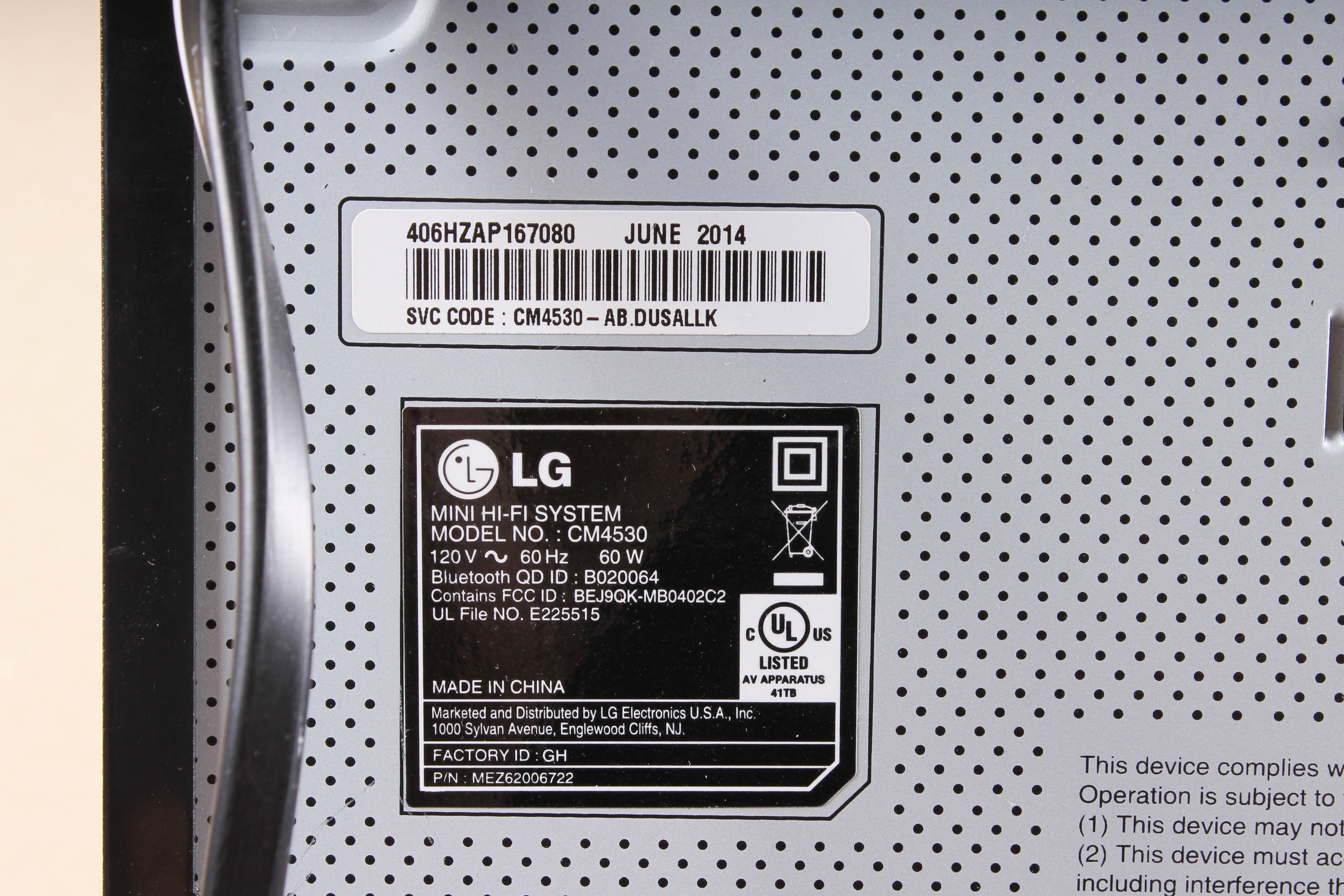 LG Mini Hi-Fi System