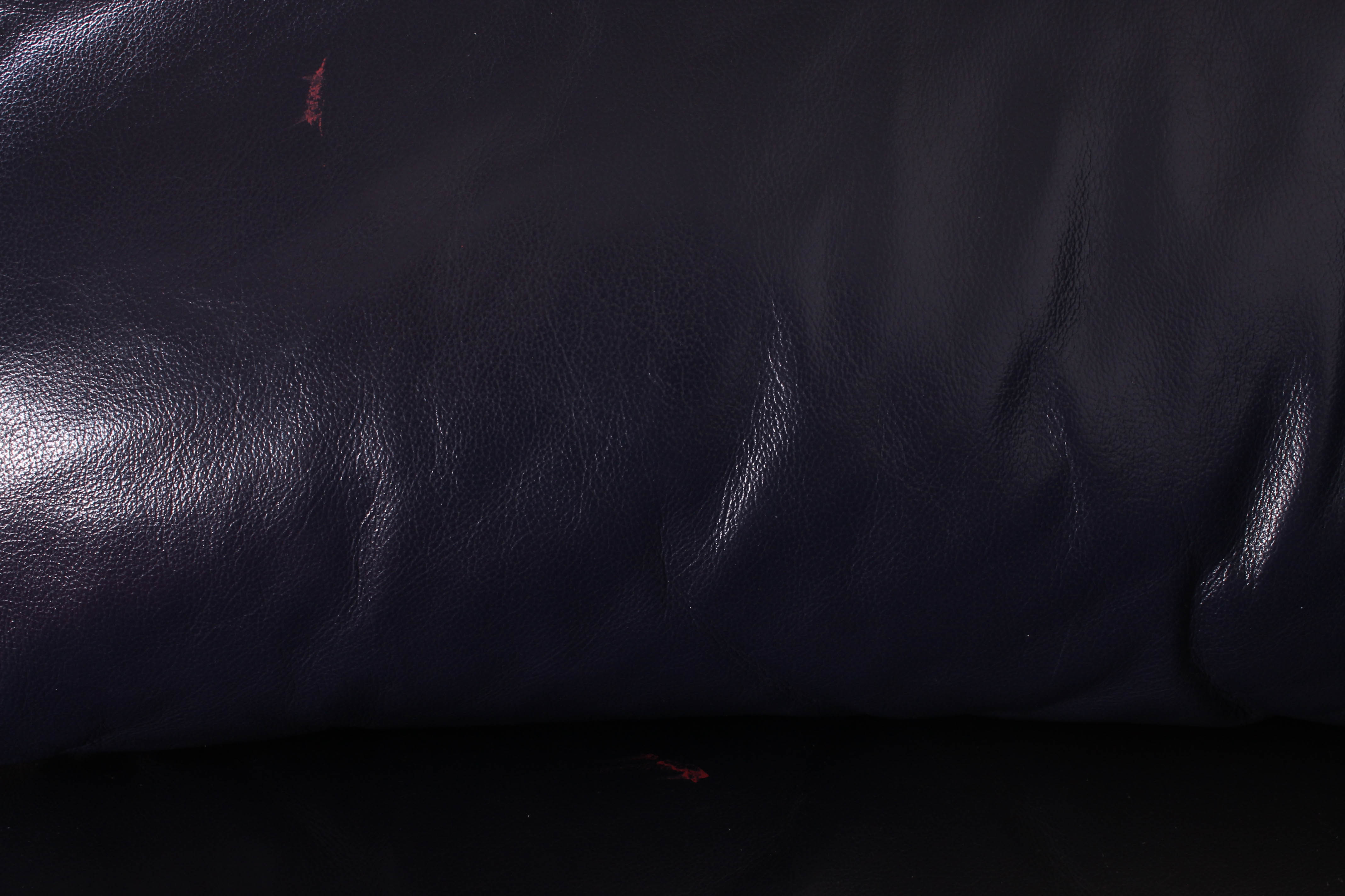 Dark Blue Faux Leather Sofa by Editions