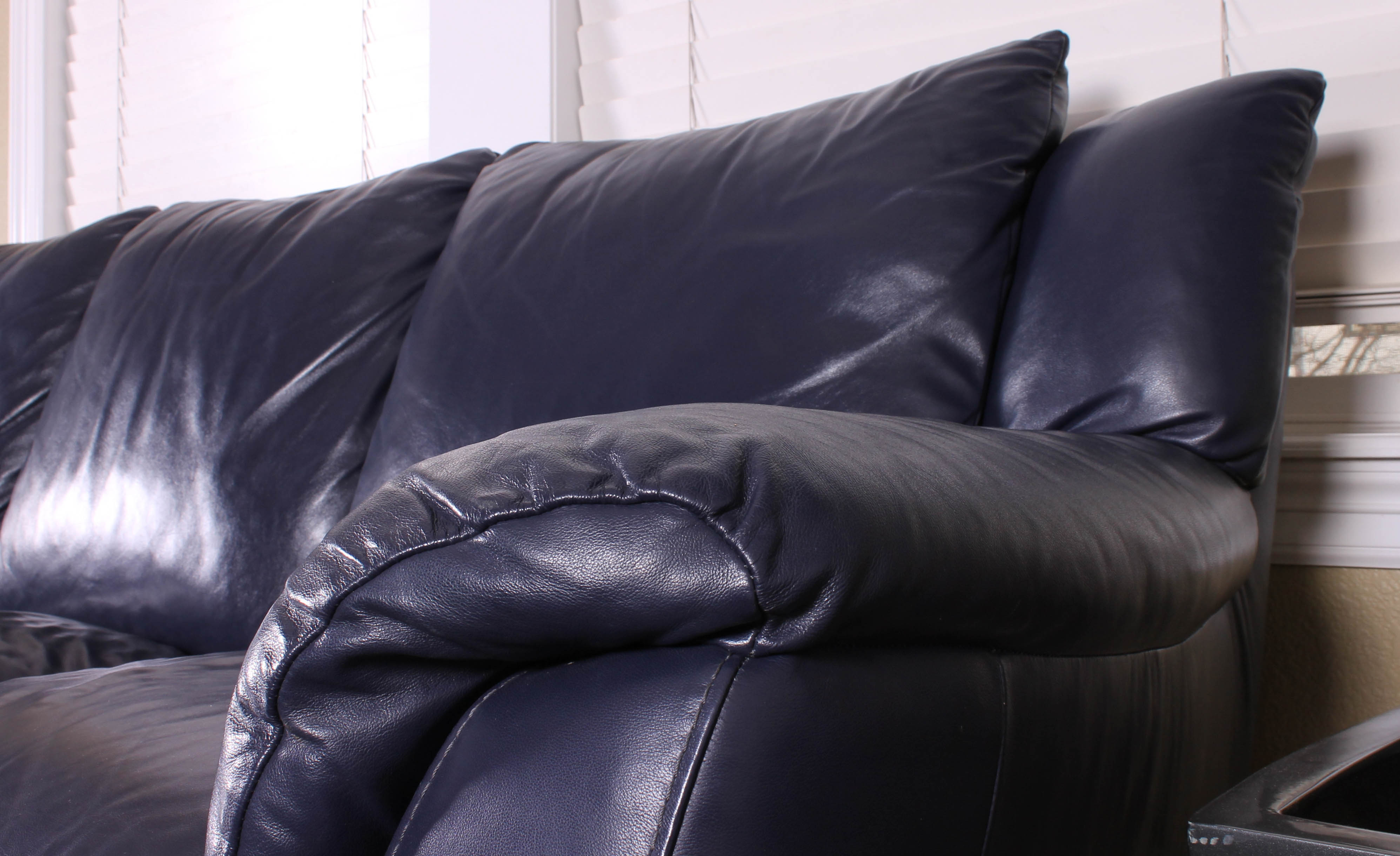 Dark Blue Faux Leather Sofa by Editions