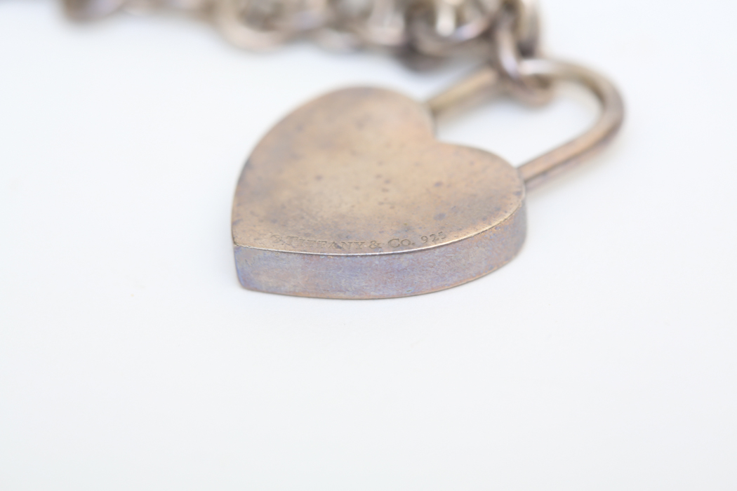 Sterling Silver Tiffany & Co Heart Lock Necklace