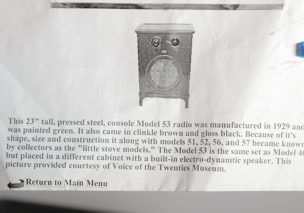 Vintage Steel Atwater Kent Radio