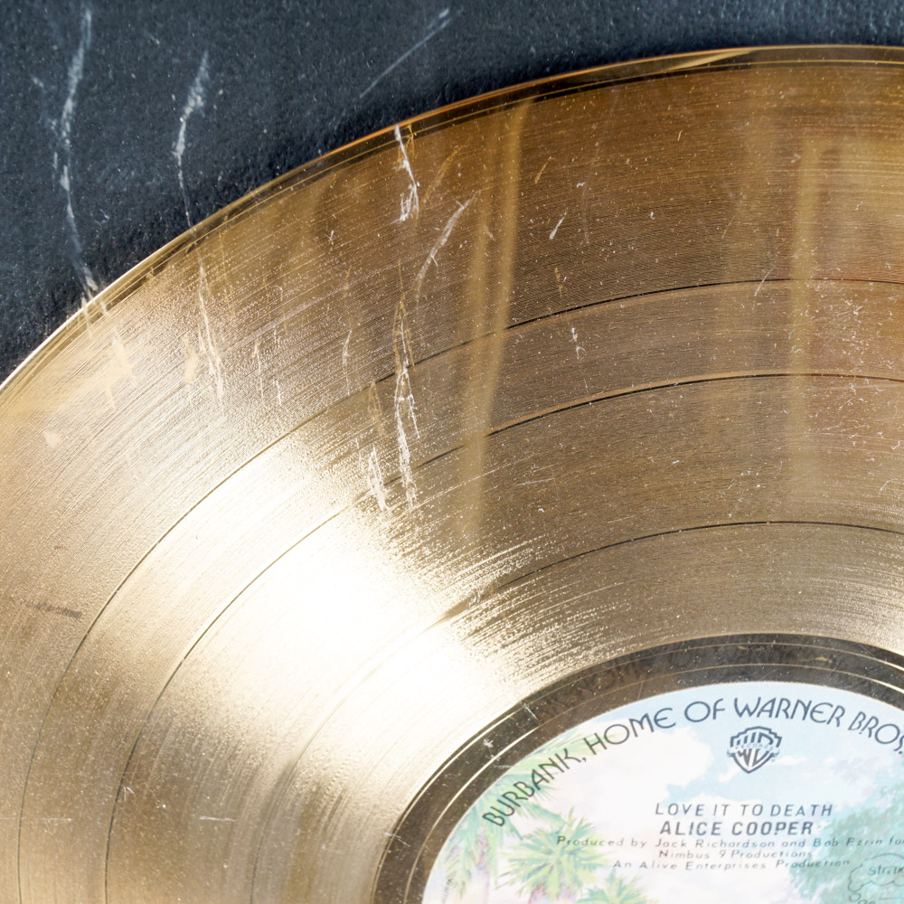 Warner Bros.' Alice Cooper "Love it to Death" Gold Record Award