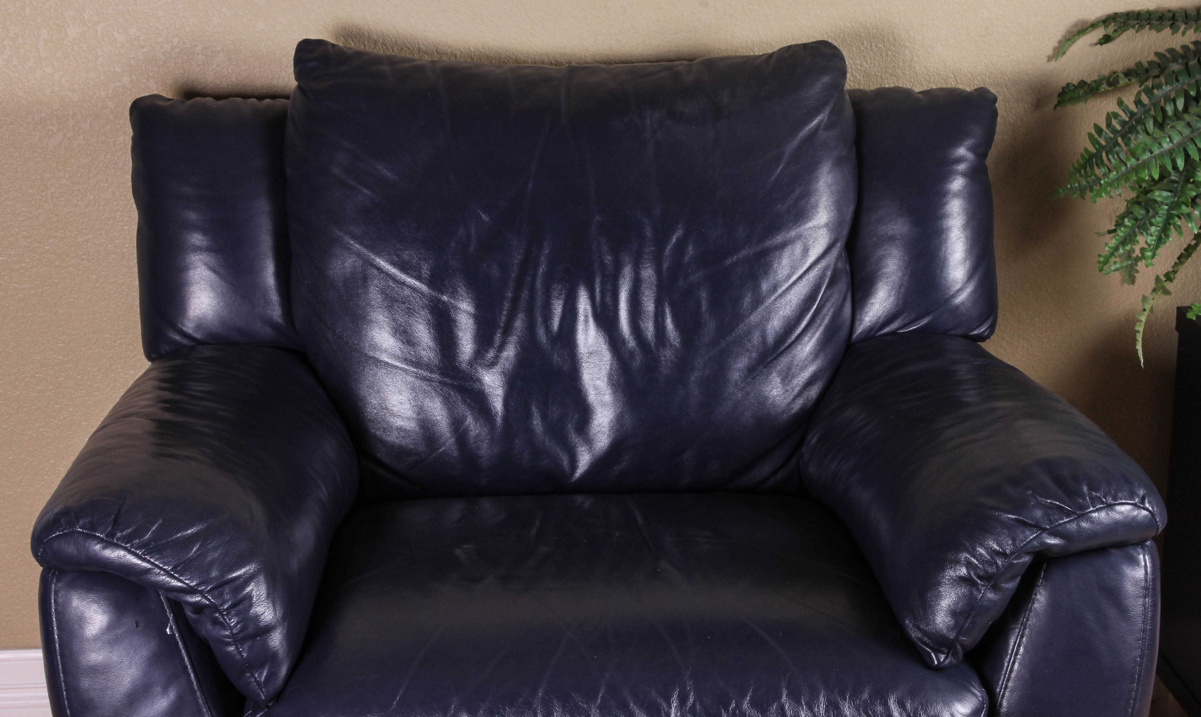 Dark Blue Faux Leather Chair