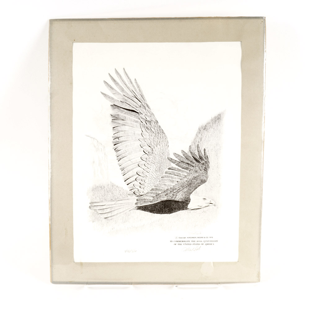 D Noel Smith Signed Lithograph, Commemorating America's Bi-Centennial