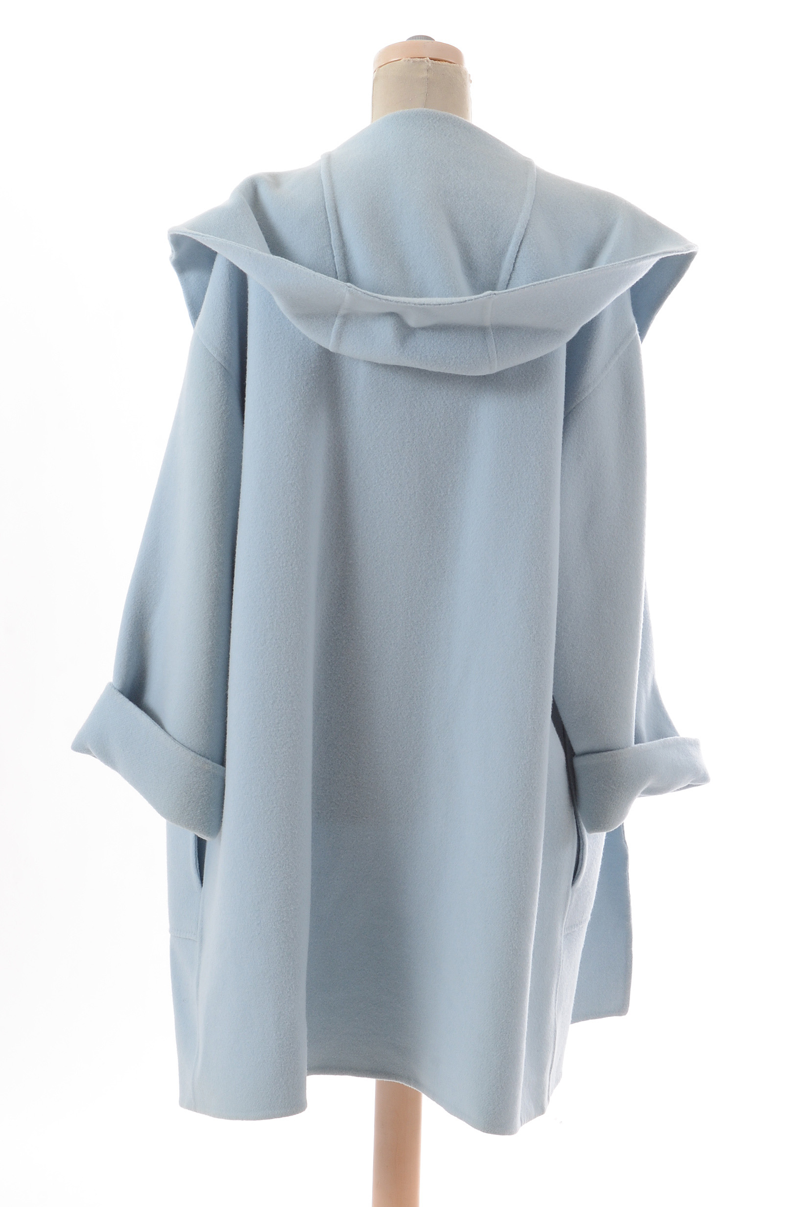 Ralph Lauren Collection Powder Blue Wool/Cashmere and Angora Blend Open Front Coat with Matching 100% Cashmere Pants