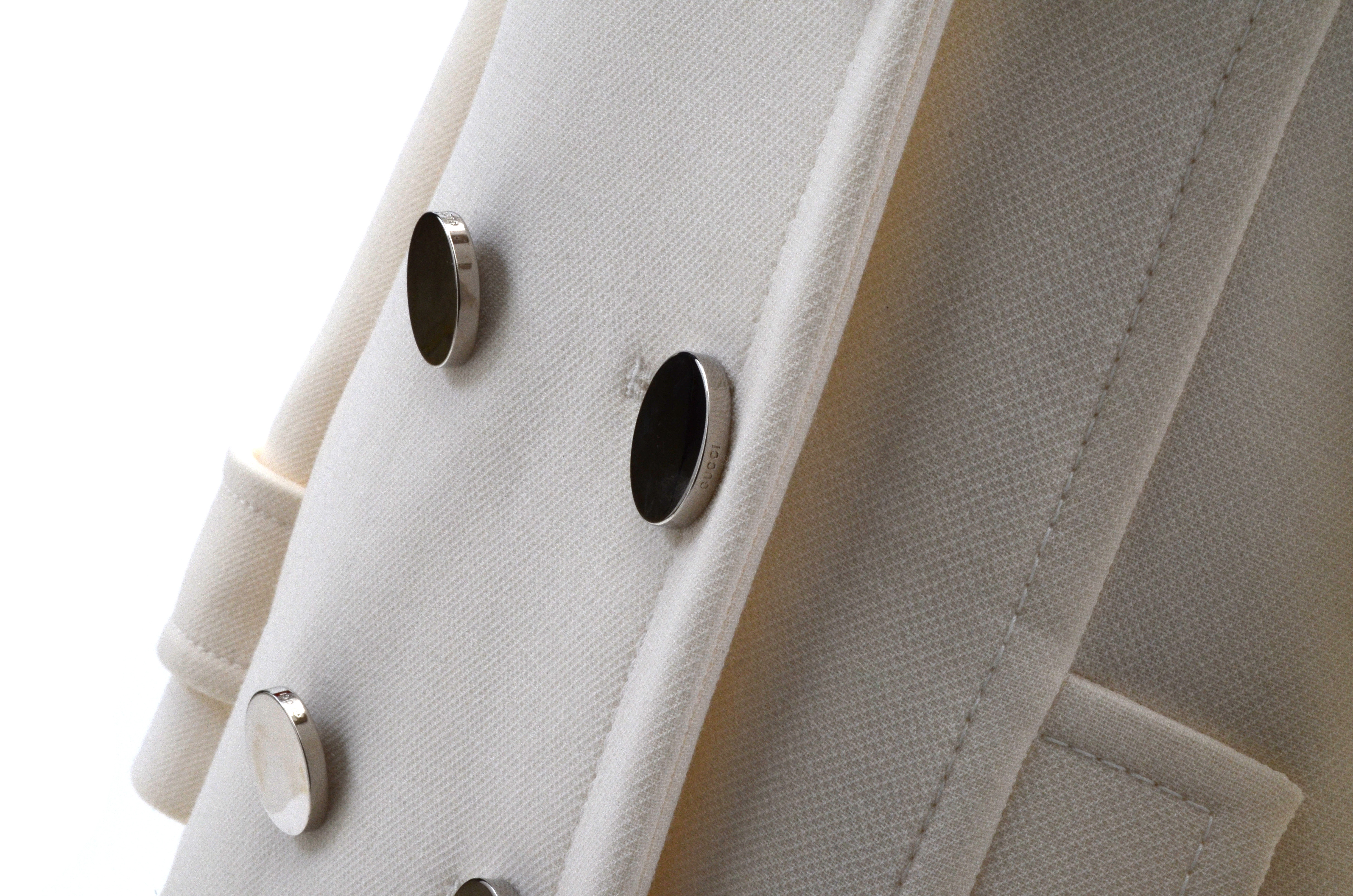 Gucci Ivory Wool Double-Breasted Coat