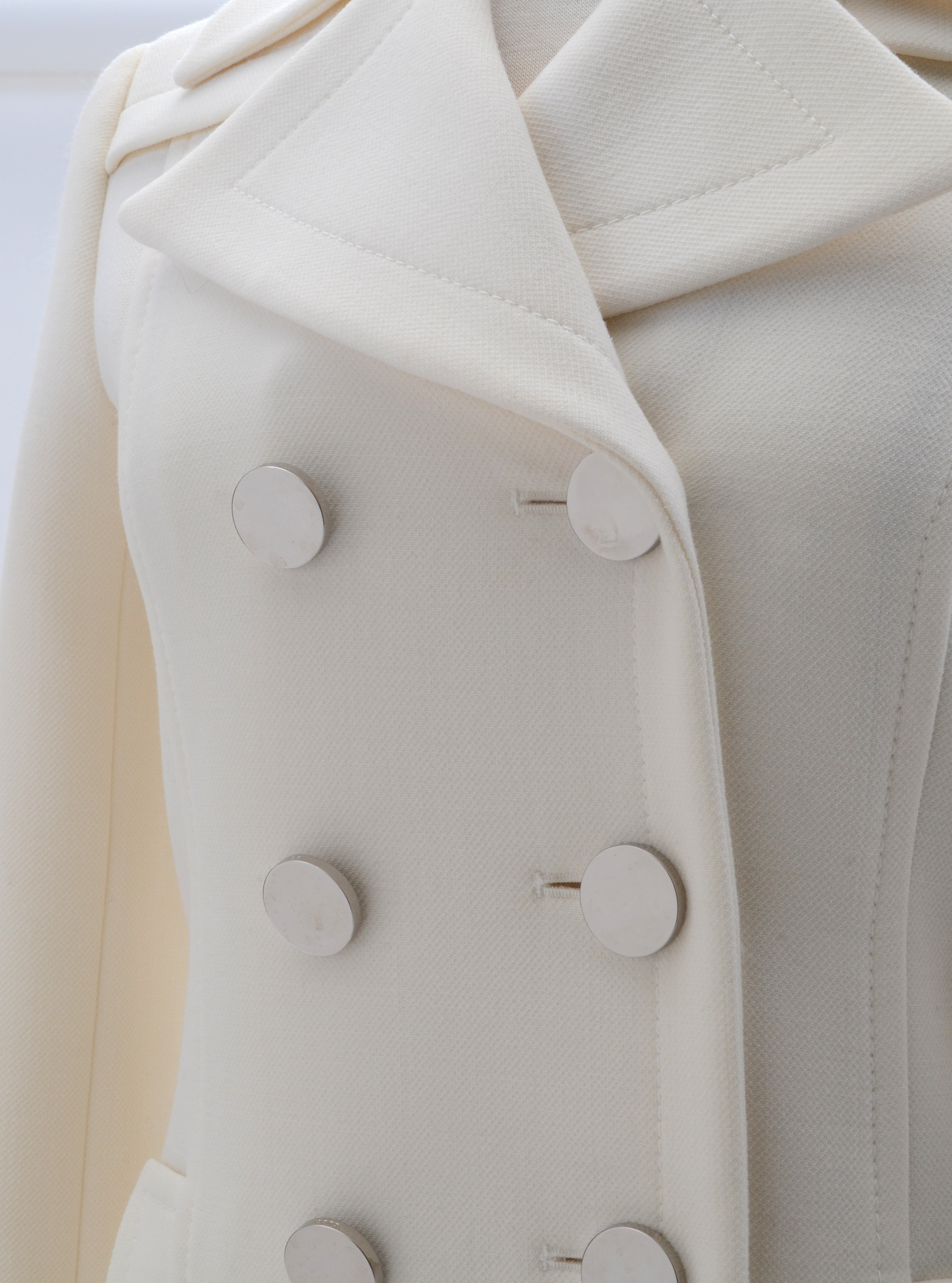 Gucci Ivory Wool Double-Breasted Coat