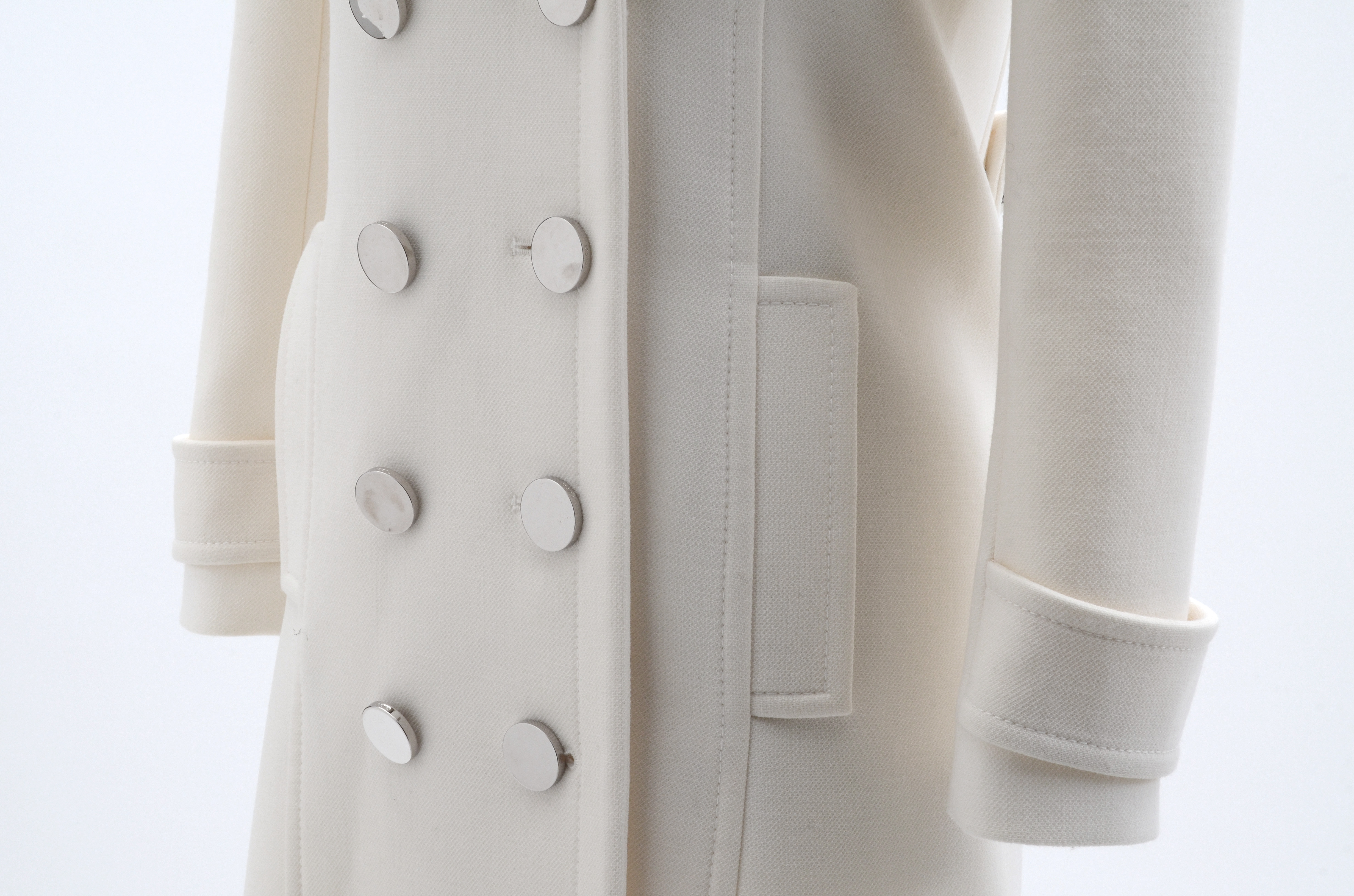 Gucci Ivory Wool Double-Breasted Coat