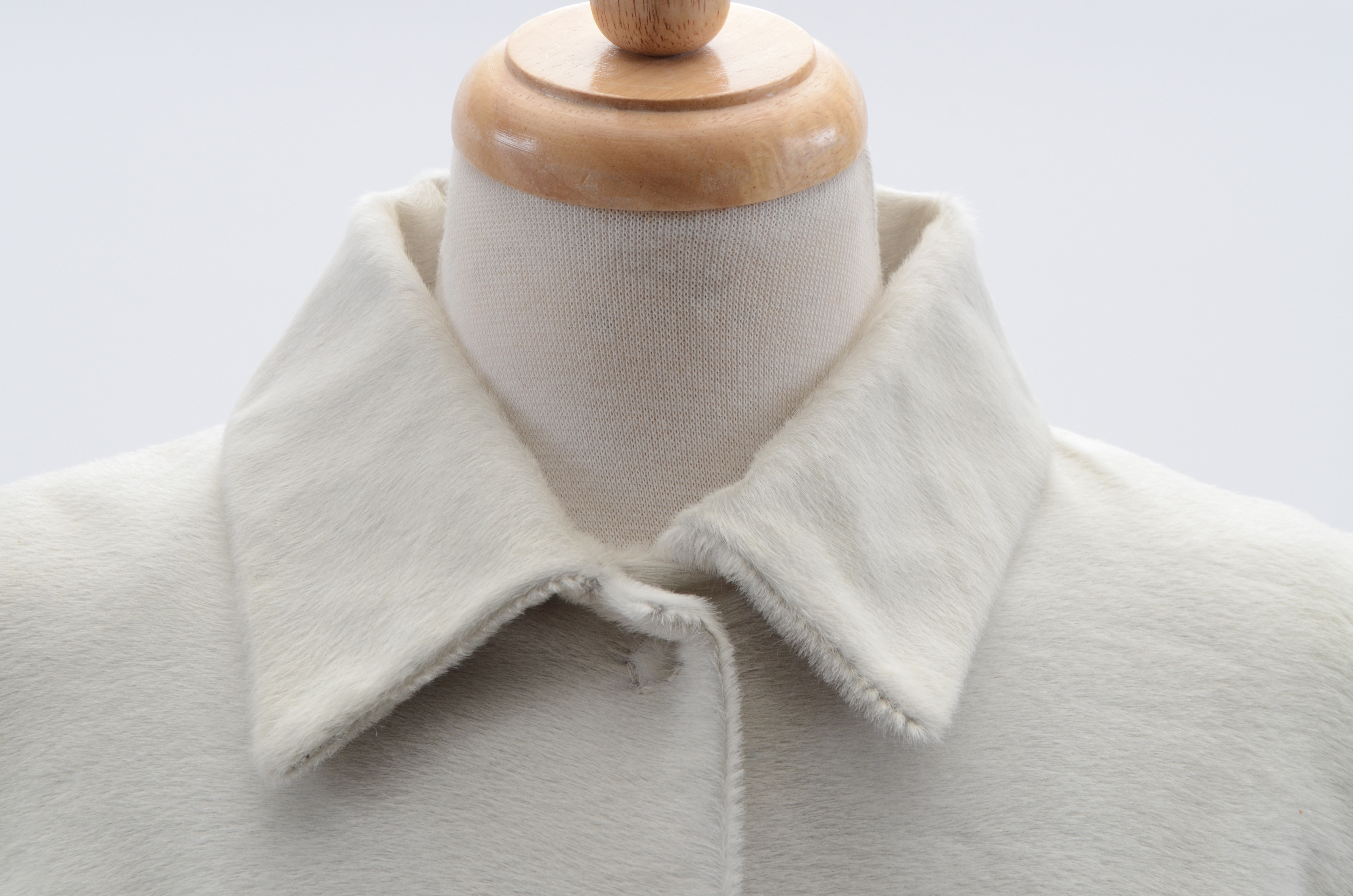 Dolce & Gabbana White Pony Skin Leather and Leopard Print Coat