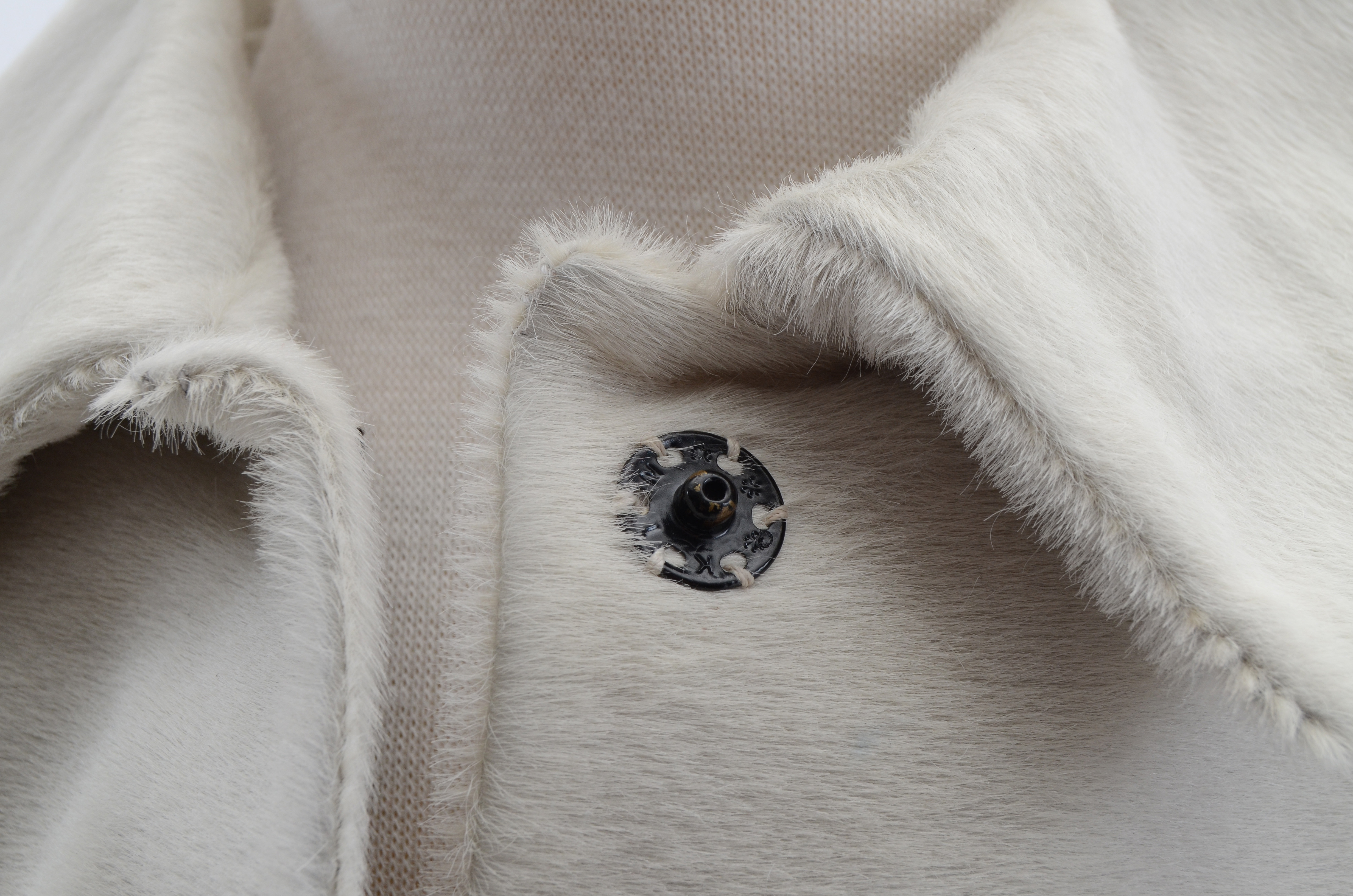 Dolce & Gabbana White Pony Skin Leather and Leopard Print Coat